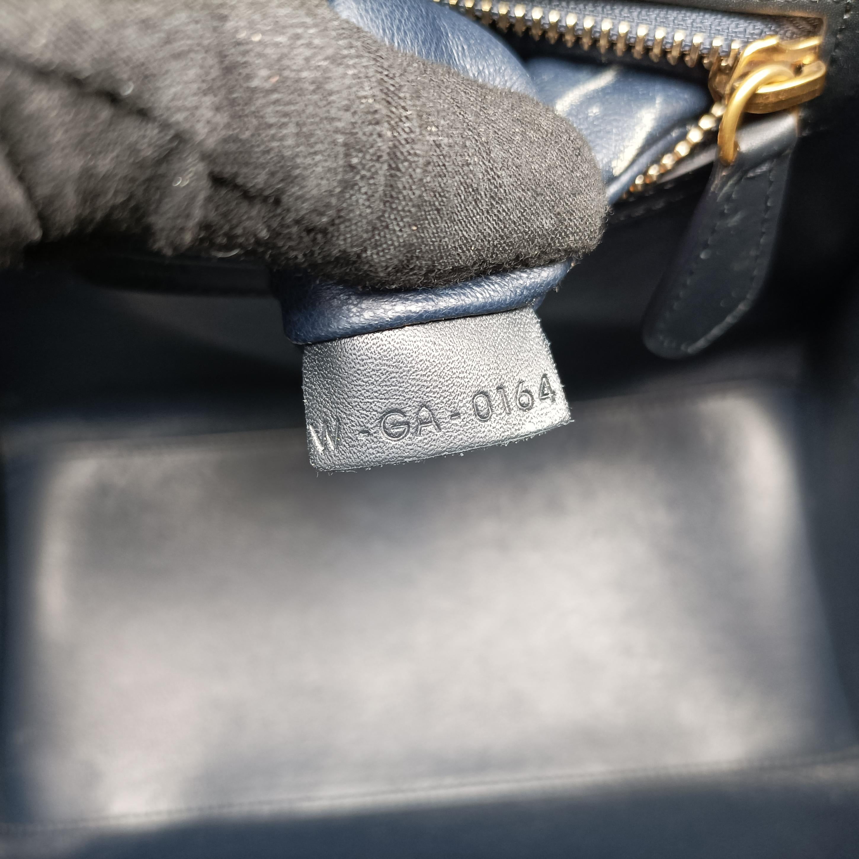 Luggage Micro shopper Blue×black Suede ×Leather W-GA-0164ラゲージマイクロショッパー ブルー×ブラック スエード × レザー W-GA-0164