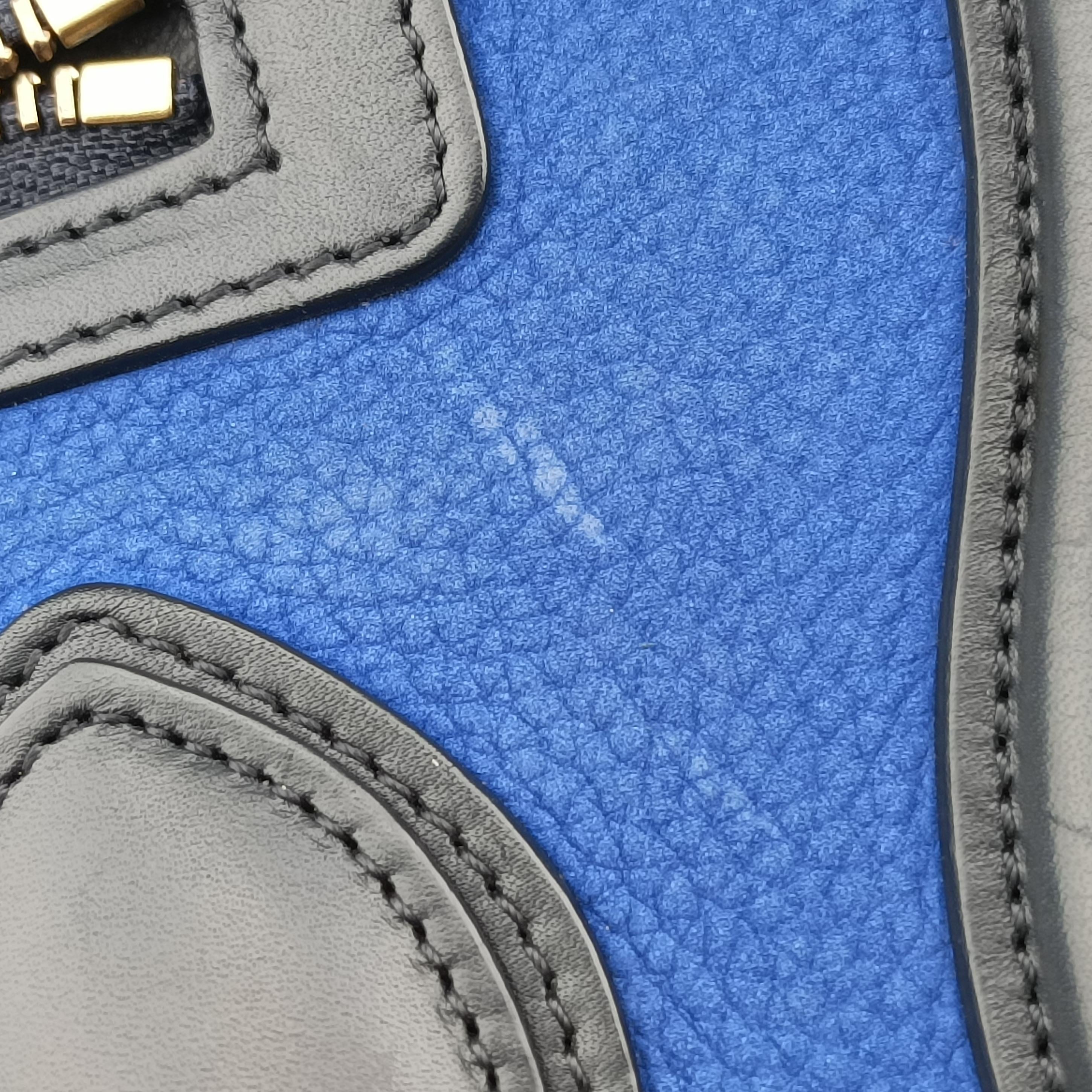 Luggage Micro shopper Blue×black Suede ×Leather W-GA-0164ラゲージマイクロショッパー ブルー×ブラック スエード × レザー W-GA-0164