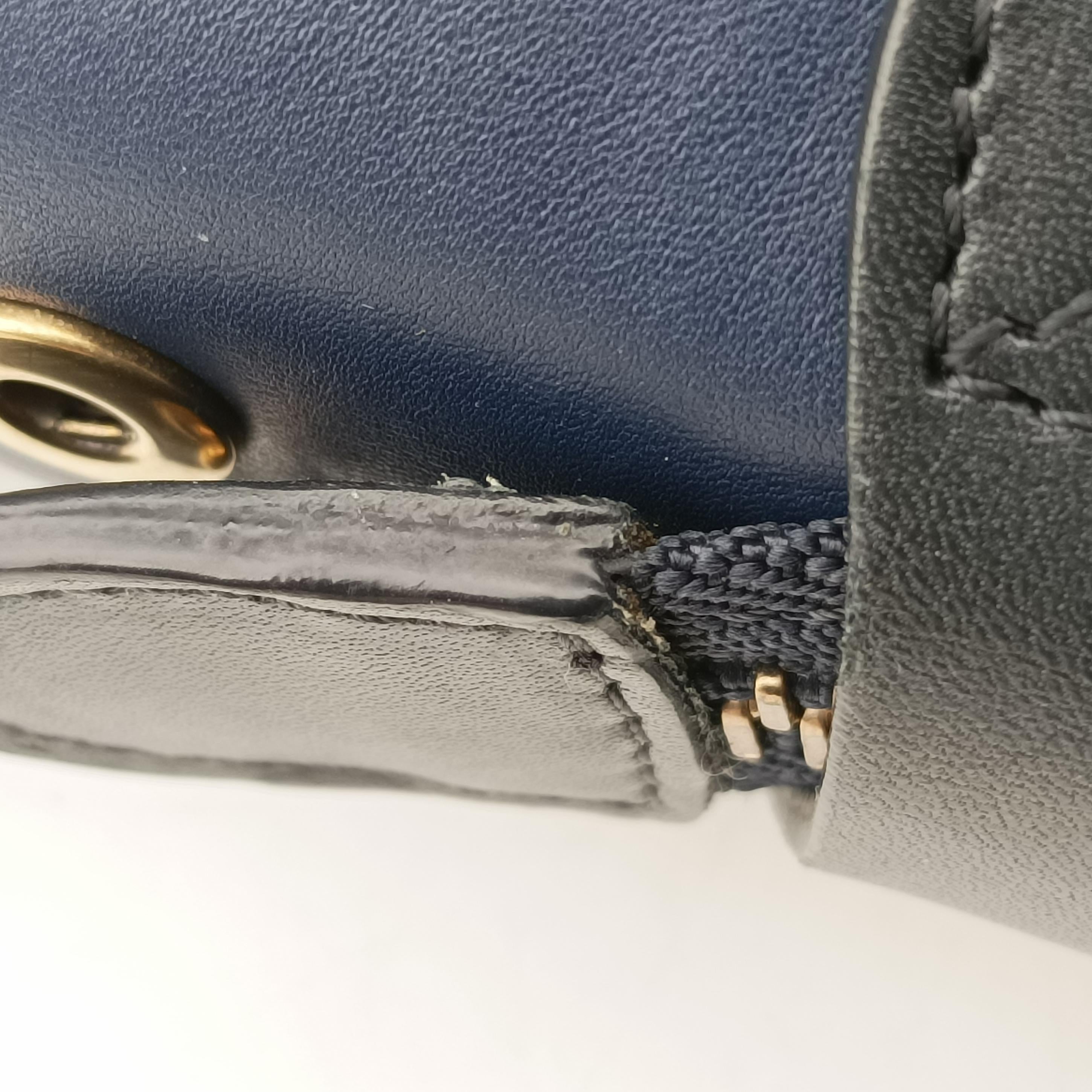 Luggage Micro shopper Blue×black Suede ×Leather W-GA-0164ラゲージマイクロショッパー ブルー×ブラック スエード × レザー W-GA-0164