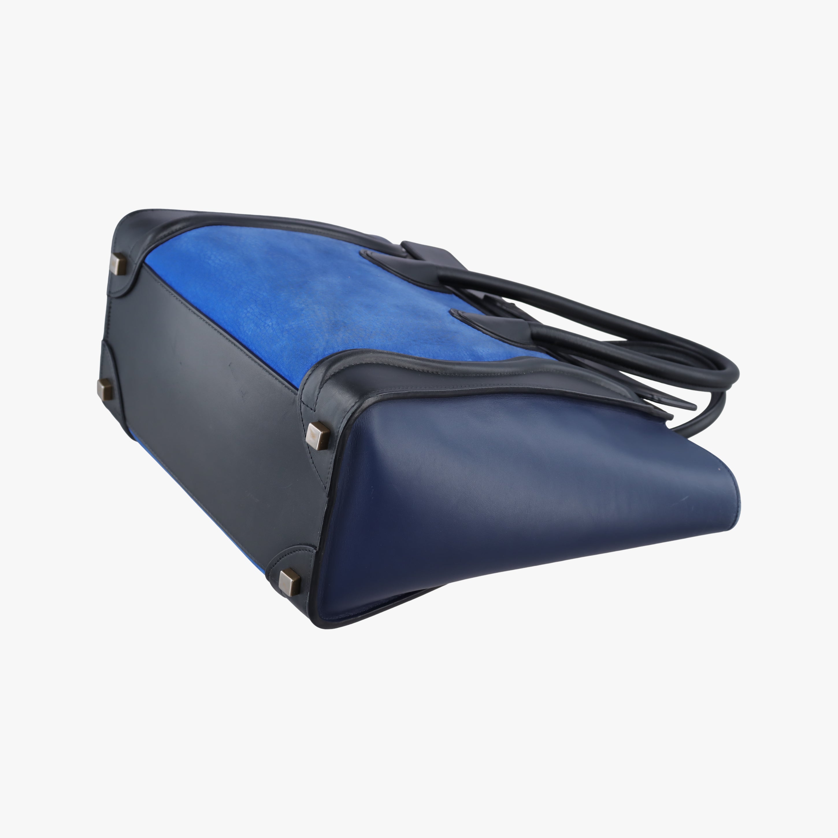 Luggage Micro shopper Blue×black Suede ×Leather W-GA-0164ラゲージマイクロショッパー ブルー×ブラック スエード × レザー W-GA-0164