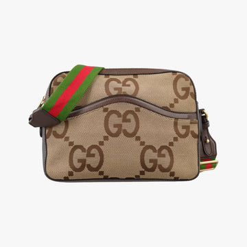 Jumbo GG Messenger brown canvas×leather 675891 I036573136ジャンボGG メッセンジャー ブラウン キャンバス×レザー 675891 I036573136