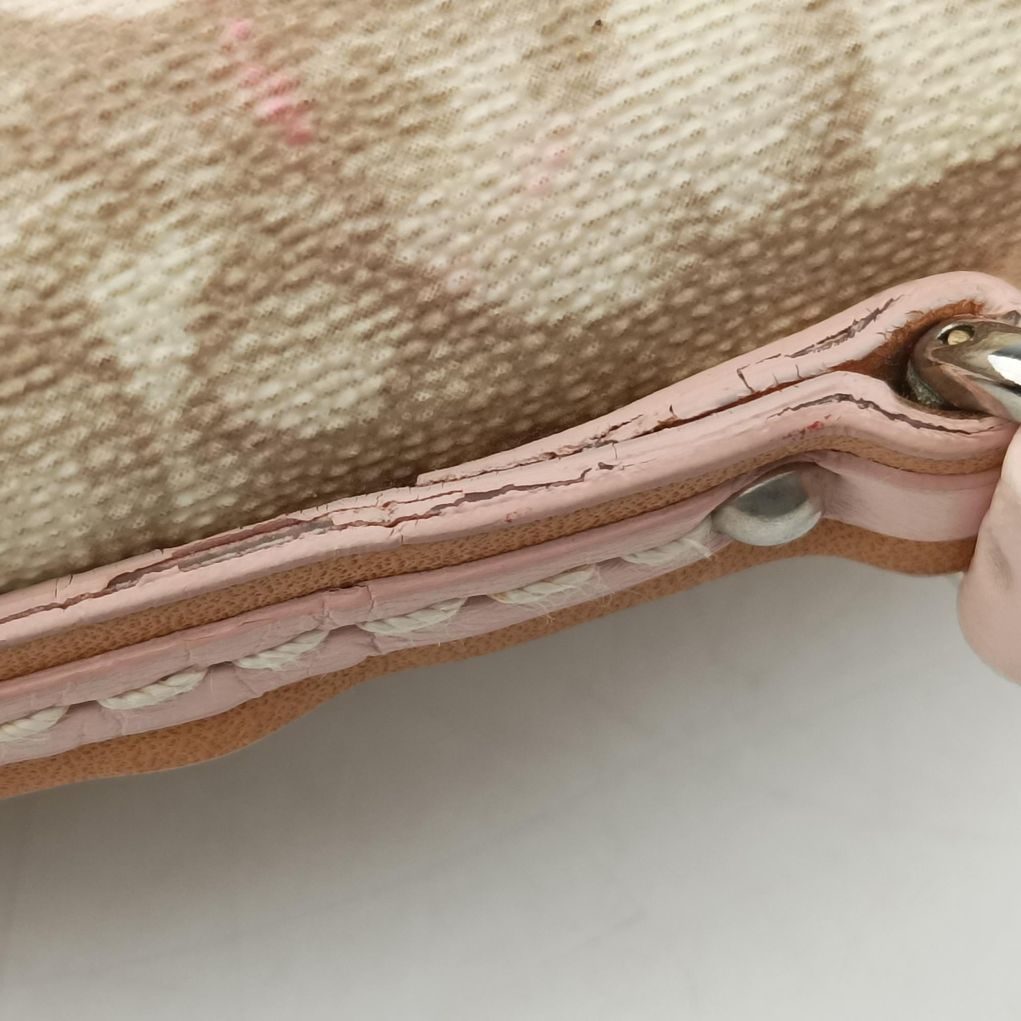 Romantic Trotter Beige x Pink PVC coated canvas 01-RU-1007ロマンティックトロッター ベージュ×ピンク PVCコーティングキャンバス 01-RU-1007