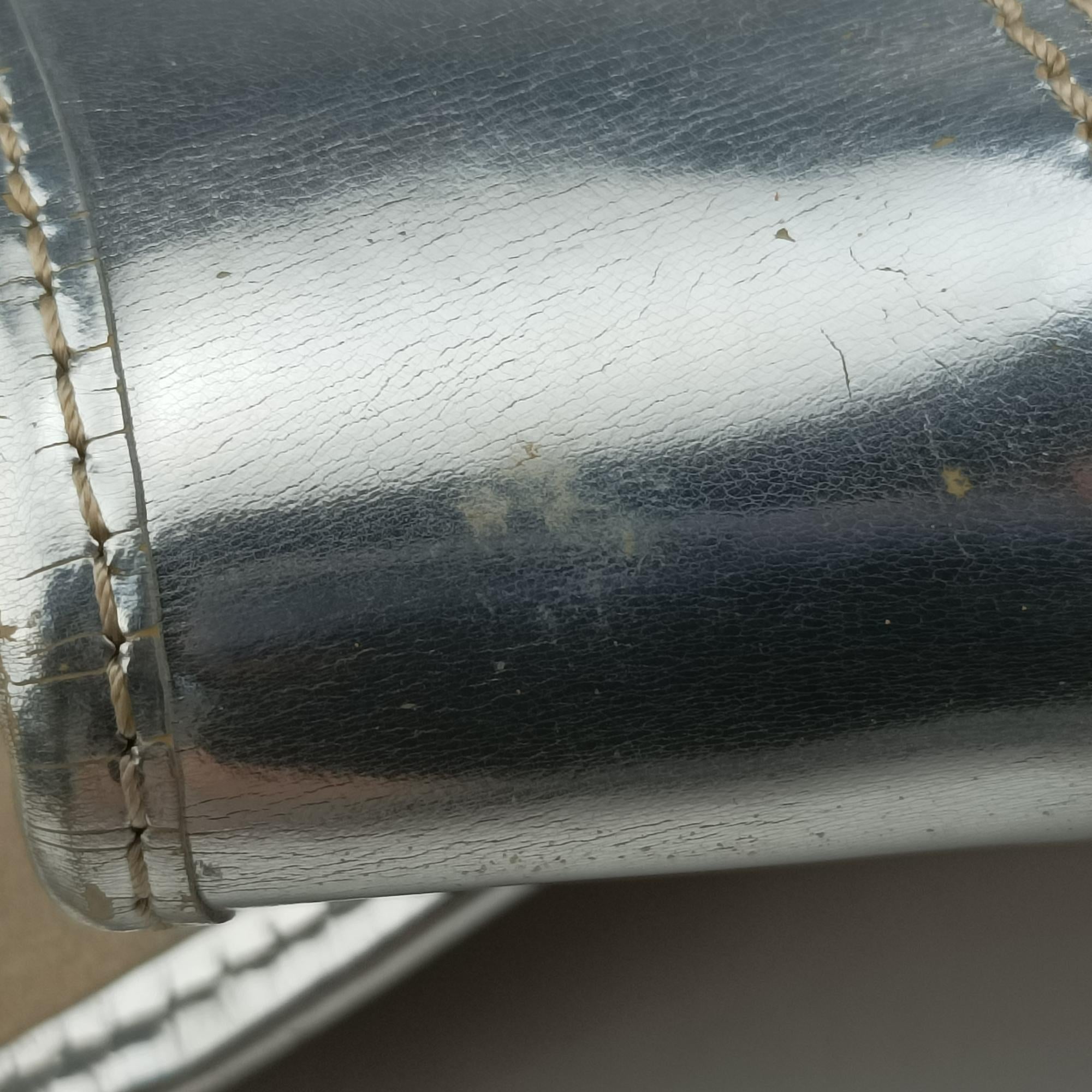 B Bag Beige x Silver straw 2415-8BN165-VUM-078Bバッグ ベージュ×シルバー ストロー 2415-8BN165-VUM-078