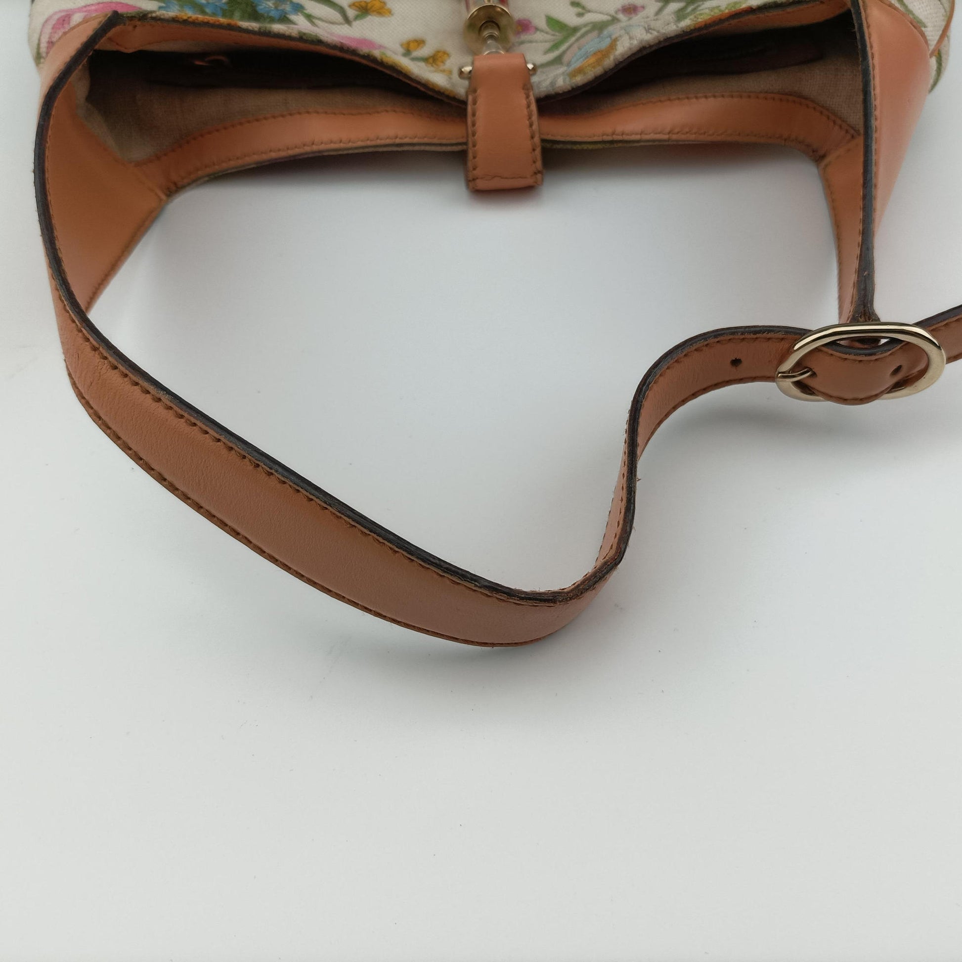 Flora Jackie Hobo White×Multicolour canvas×leather 137335 フローラ ジャッキー ホーボー ホワイト×マルチカラー キャンバス×レザー 137335 