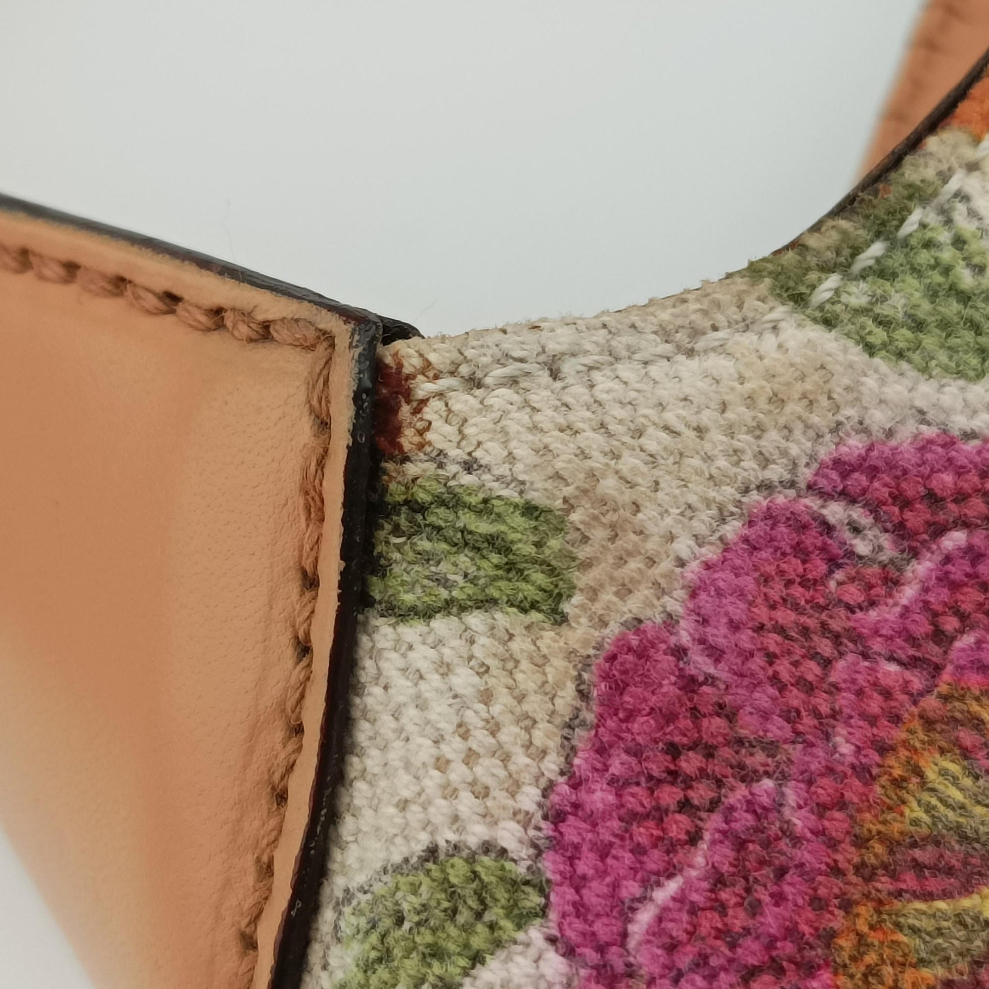 Flora Jackie Hobo White×Multicolour canvas×leather 137335 フローラ ジャッキー ホーボー ホワイト×マルチカラー キャンバス×レザー 137335 