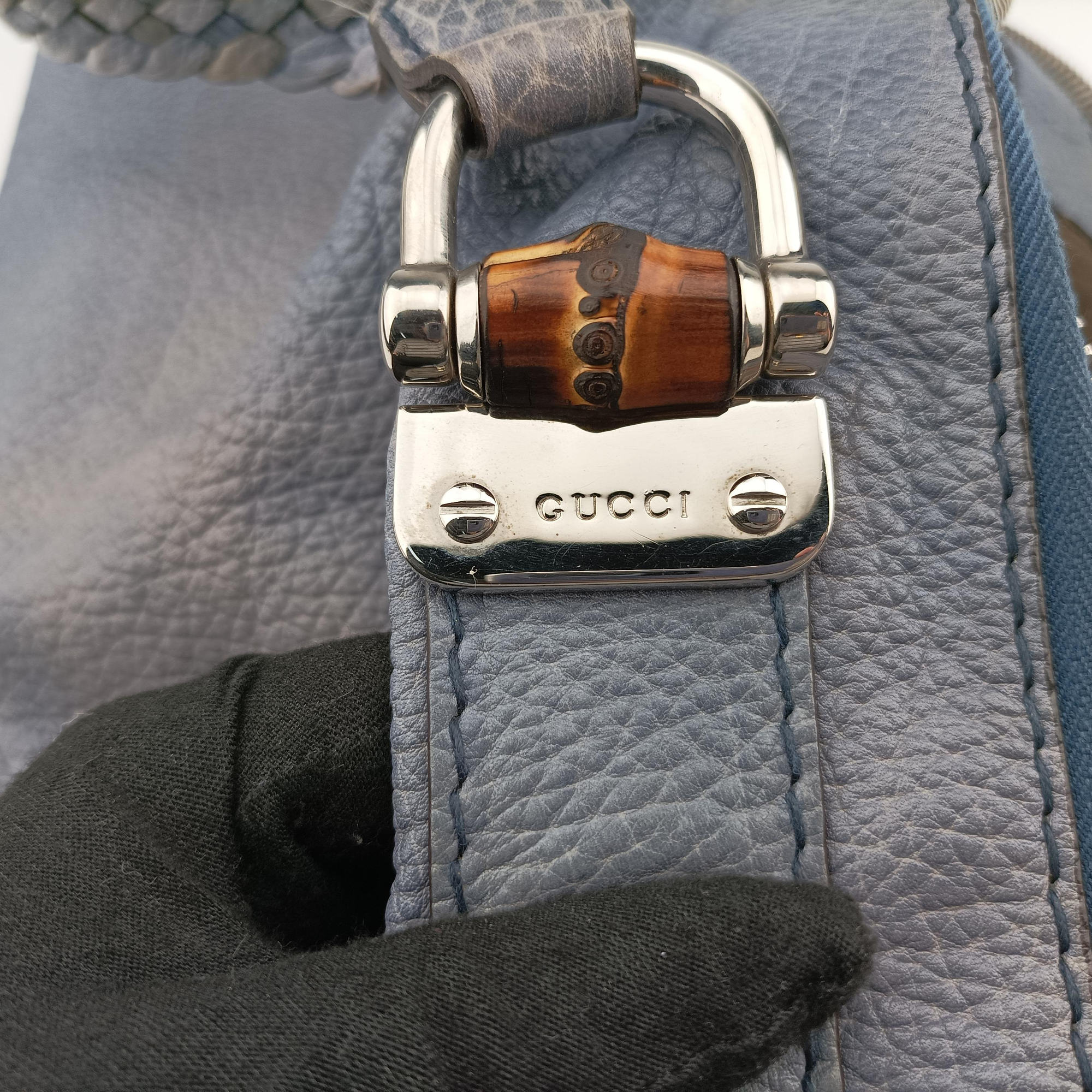 Medium Bamboo Blue Leather 232959 I8864516ミディアム バンブー ブルー レザー 232959 I8864516