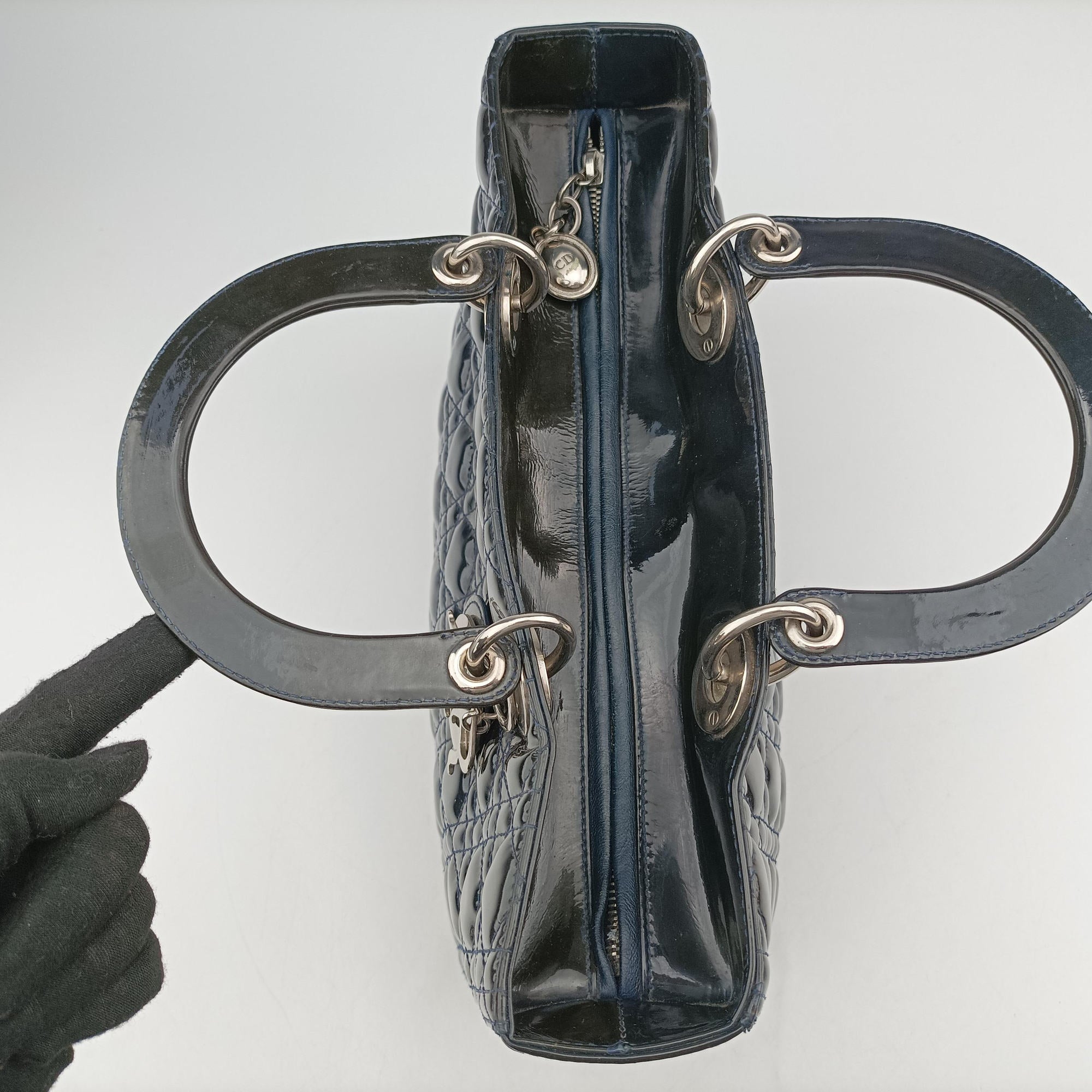 Lady Dior Navy Patent 05-MA-0120レディディオール ネービー パテント 05-MA-0120