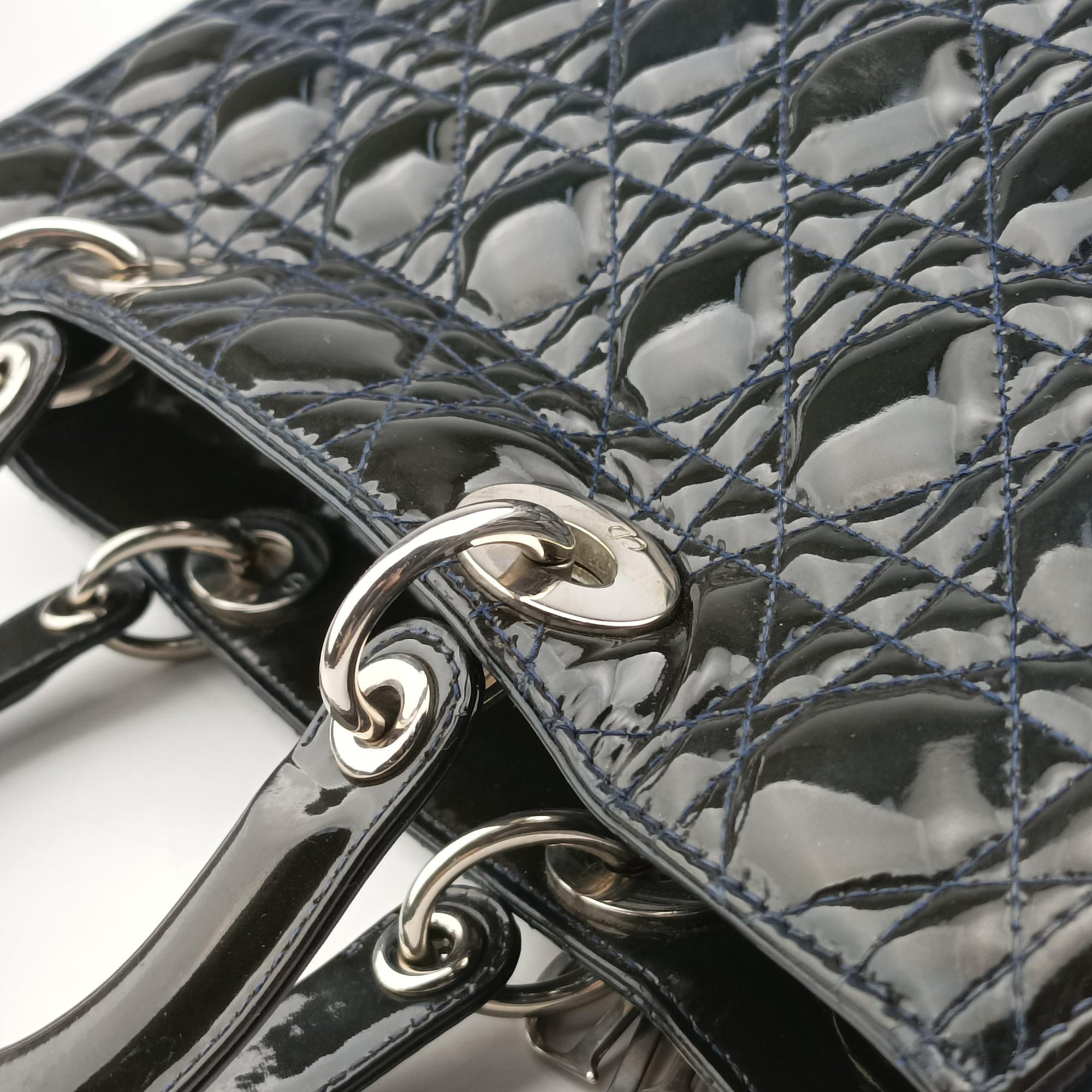 Lady Dior Navy Patent 05-MA-0120レディディオール ネービー パテント 05-MA-0120