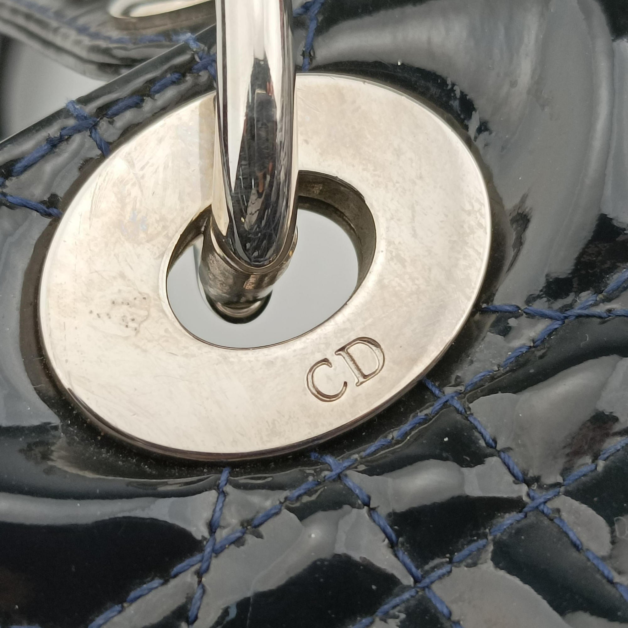 Lady Dior Navy Patent 05-MA-0120レディディオール ネービー パテント 05-MA-0120