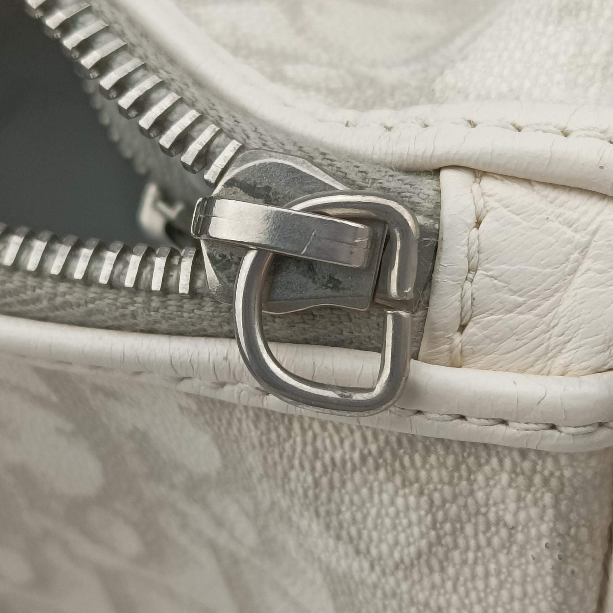 Romantique Barrel Trotter White×Grey PVC coated canvas×leather CM 0027ロマンティックバレルトロッター ホワイト×グレー PVCコーティングキャンバス×レザー CM 0027