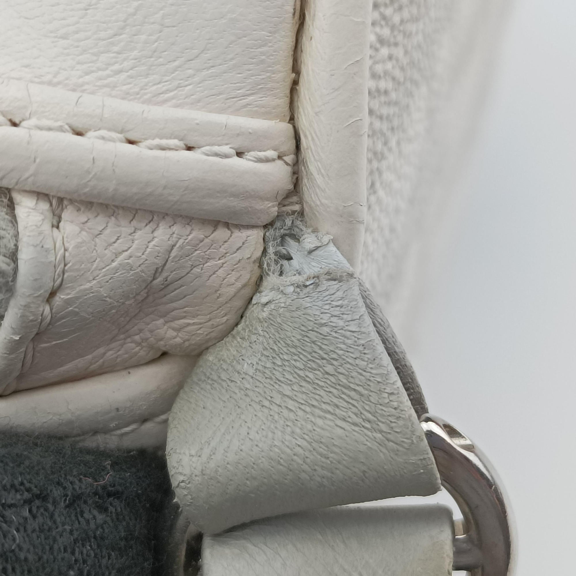 Romantique Barrel Trotter White×Grey PVC coated canvas×leather CM 0027ロマンティックバレルトロッター ホワイト×グレー PVCコーティングキャンバス×レザー CM 0027