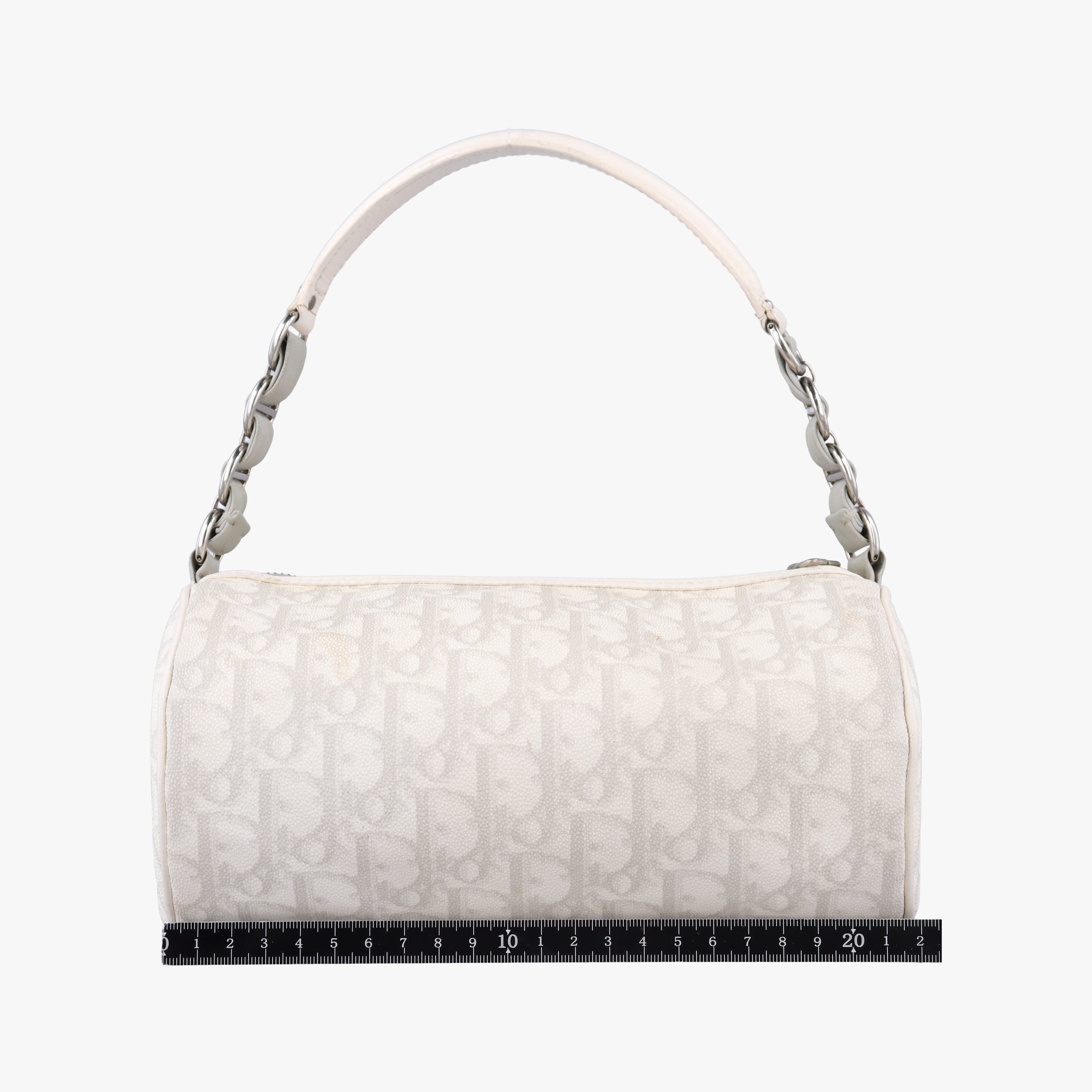 Romantique Barrel Trotter White×Grey PVC coated canvas×leather CM 0027ロマンティックバレルトロッター ホワイト×グレー PVCコーティングキャンバス×レザー CM 0027