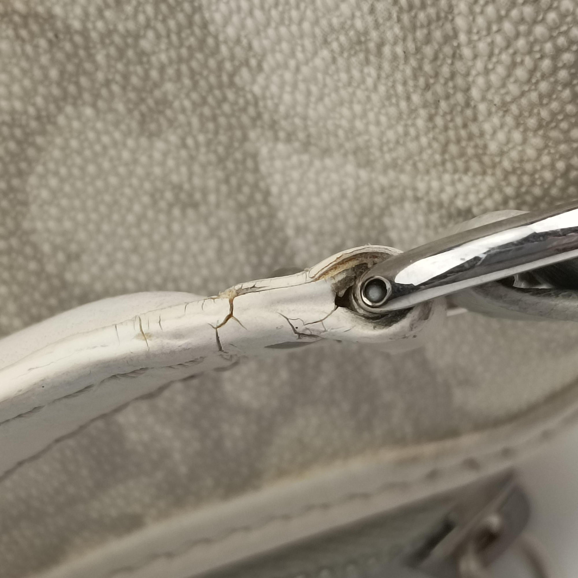 Romantique Barrel Trotter White×Grey PVC coated canvas×leather CM 0027ロマンティックバレルトロッター ホワイト×グレー PVCコーティングキャンバス×レザー CM 0027