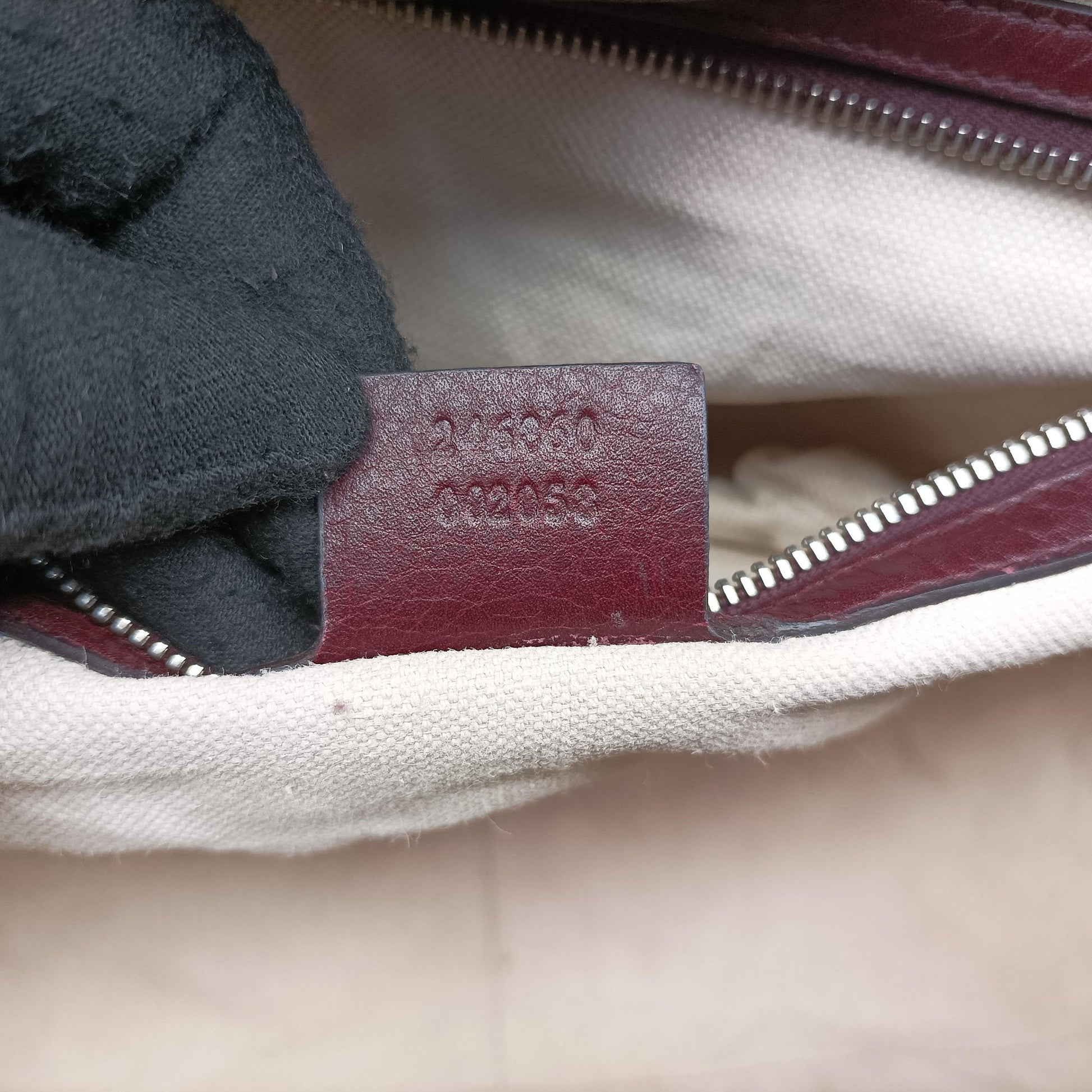 New Bamboo Tassel beige×burgundy canvas×leather 246860 F7098378ニューバンブー タッセル ベージュ×ワインレッド キャンバス×レザー 246860 F7098378