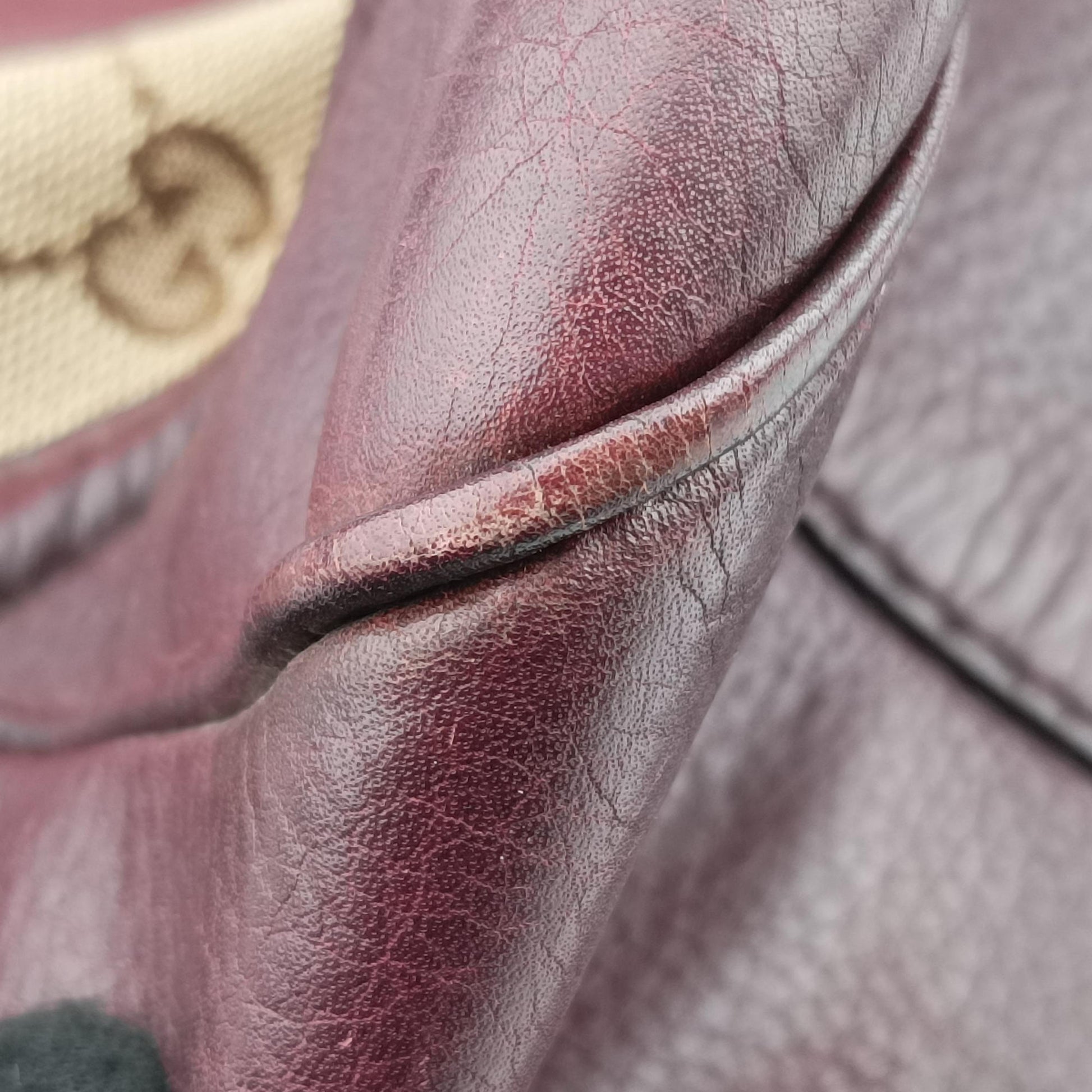 New Bamboo Tassel beige×burgundy canvas×leather 246860 F7098378ニューバンブー タッセル ベージュ×ワインレッド キャンバス×レザー 246860 F7098378