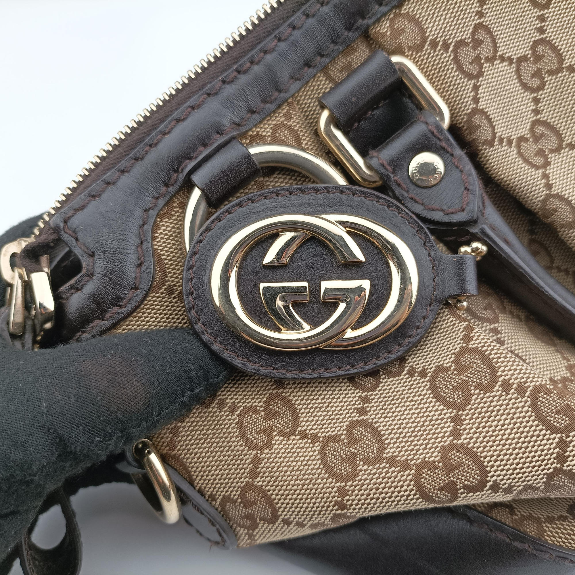 Sukey Brown×Black canvas×Leather 247902 H016922296スーキー ブラウン×ブラック キャンバス×レザー 247902 H016922296