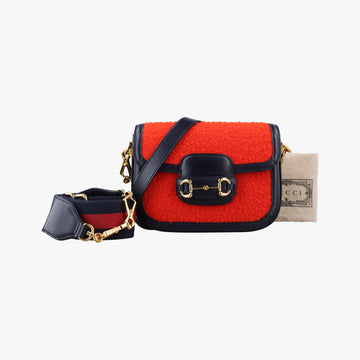 Horsebit 1955 Orange × Navy Tweed×Leather 658574 I036424787ホースビット 1955 オレンジ × ネイビー ツイード×レザー 658574 I036424787