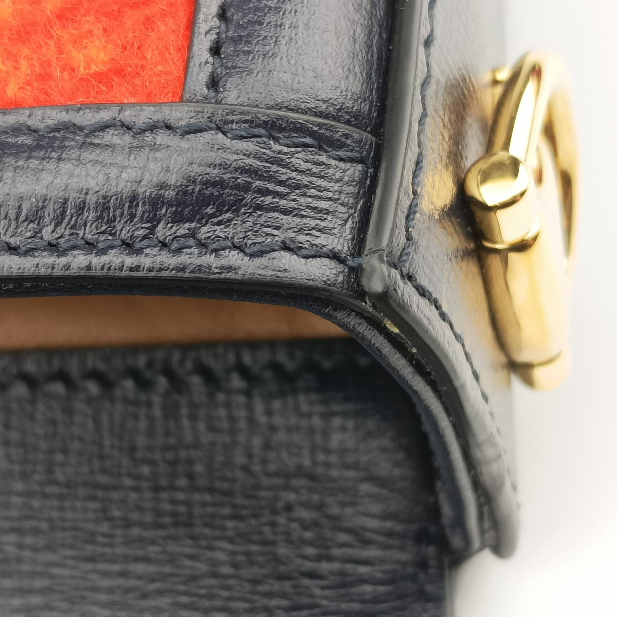 Horsebit 1955 Orange × Navy Tweed×Leather 658574 I036424787ホースビット 1955 オレンジ × ネイビー ツイード×レザー 658574 I036424787