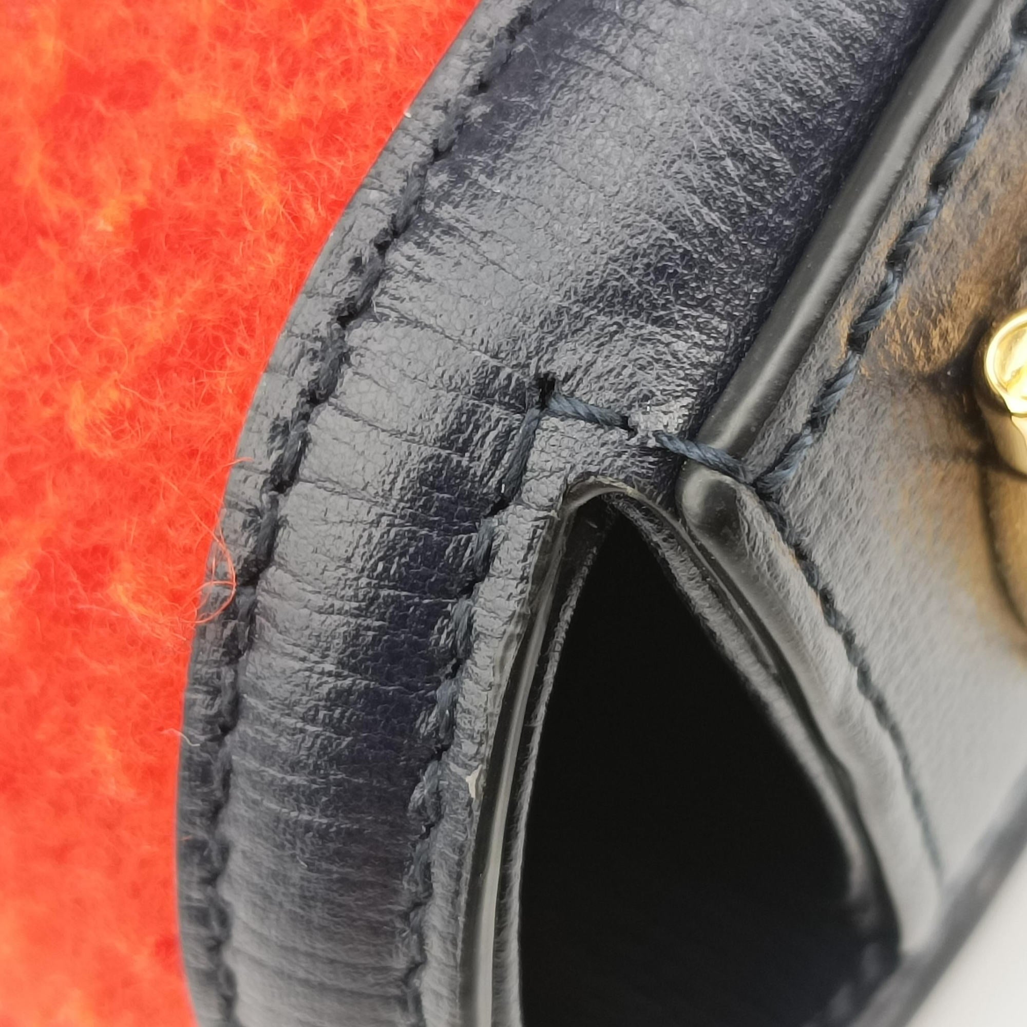 Horsebit 1955 Orange × Navy Tweed×Leather 658574 I036424787ホースビット 1955 オレンジ × ネイビー ツイード×レザー 658574 I036424787
