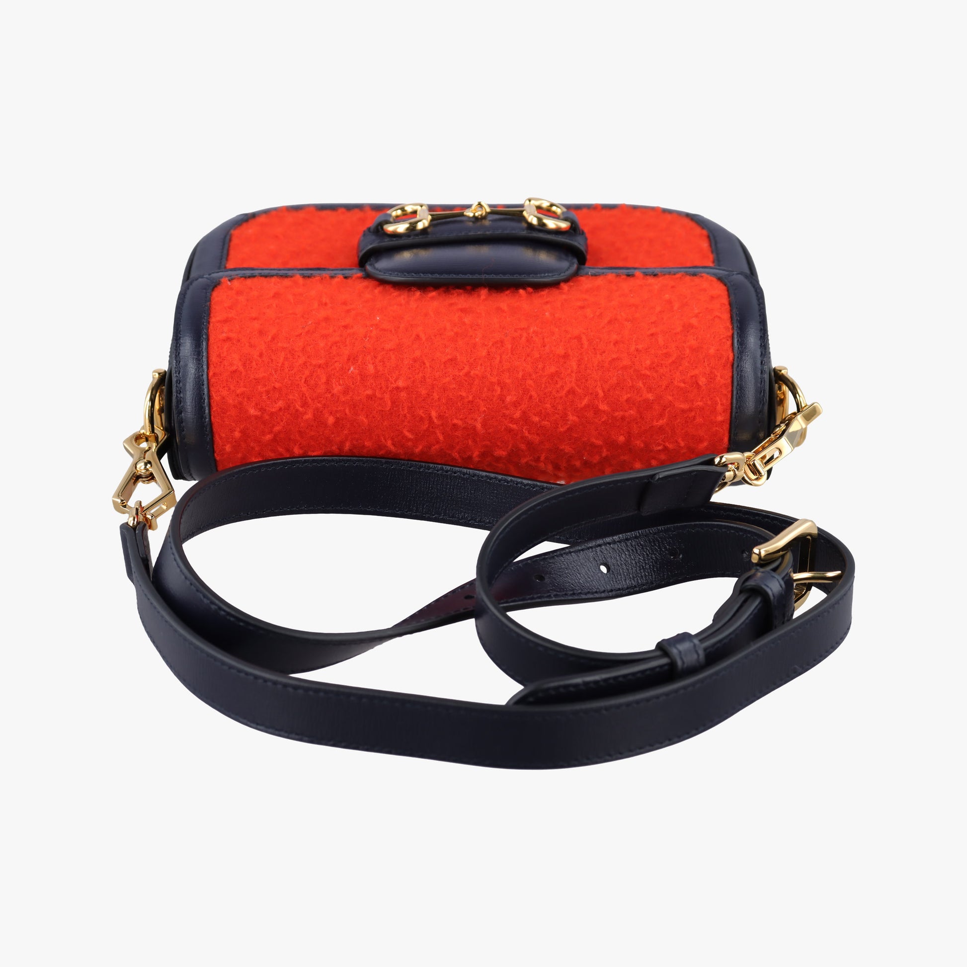 Horsebit 1955 Orange × Navy Tweed×Leather 658574 I036424787ホースビット 1955 オレンジ × ネイビー ツイード×レザー 658574 I036424787