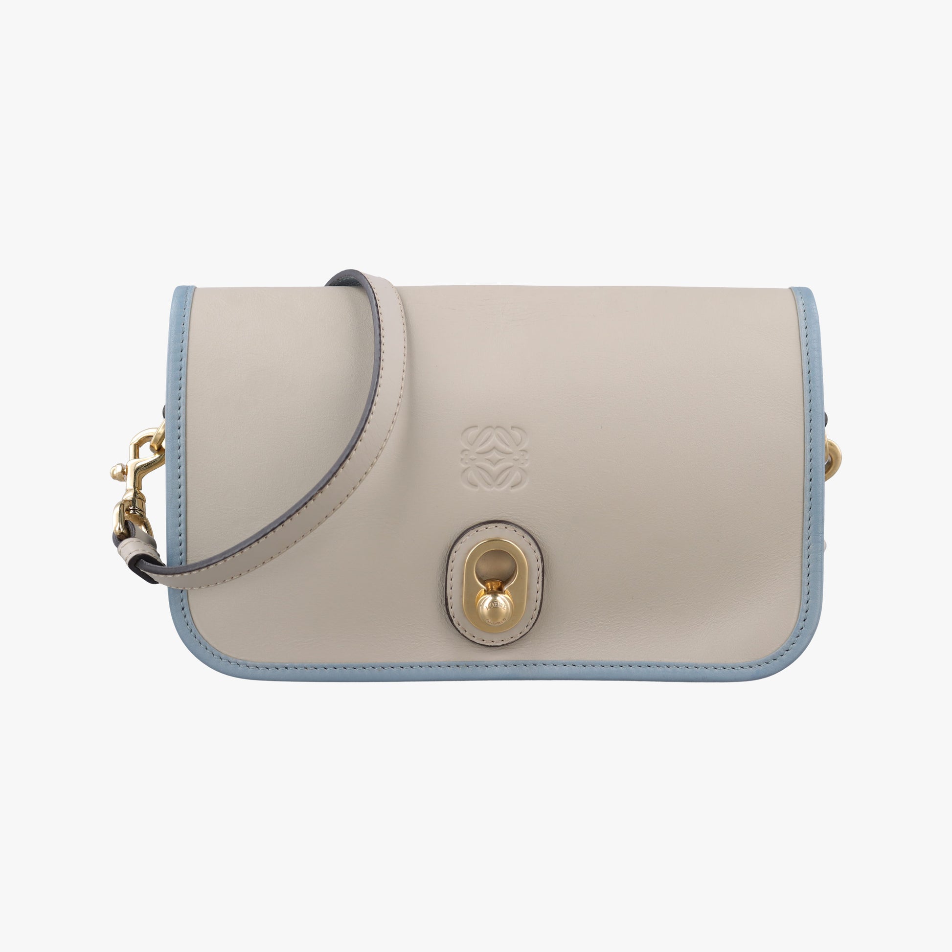 Ines Beige×blue Leather 061402イネス ベージュ×ブルー レザー 061402