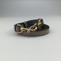 Ines Beige×blue Leather 061402イネス ベージュ×ブルー レザー 061402