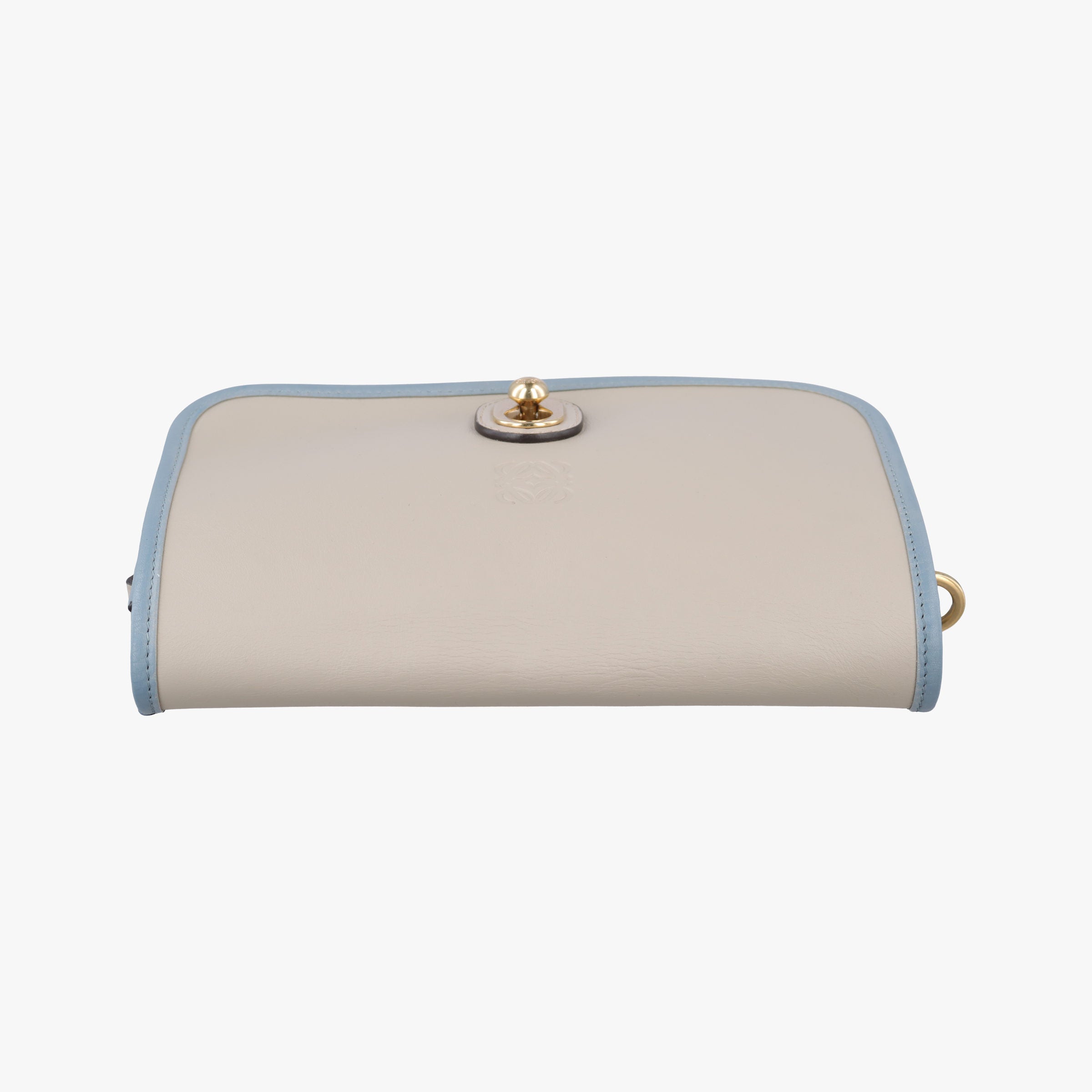 Ines Beige×blue Leather 061402イネス ベージュ×ブルー レザー 061402