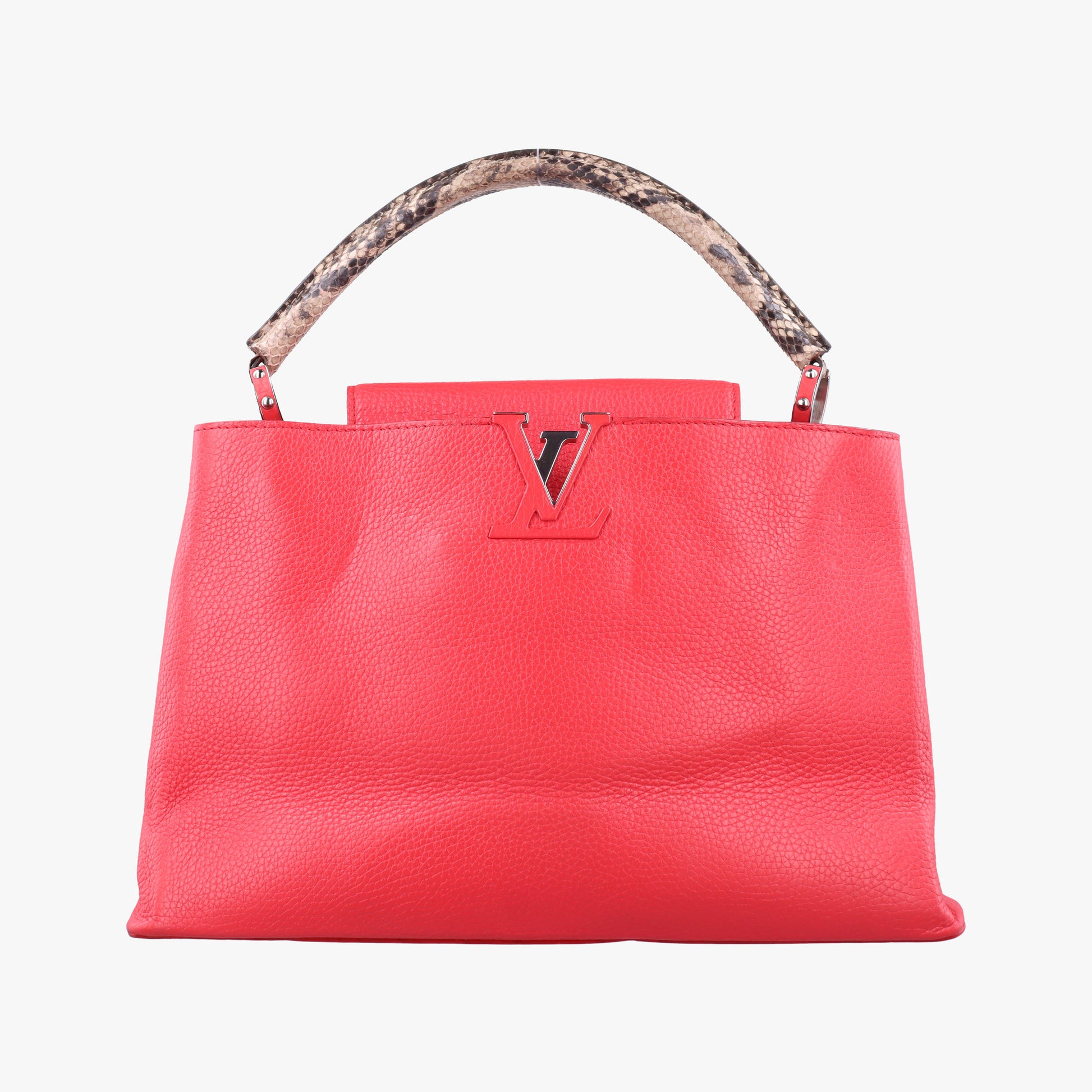 Capucines MM Ruby Taurillon Leather × Python N91899 MI0185カプシーヌ MM ルビー トリヨンレザー×パイソン N91899 MI0185