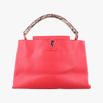 Capucines MM Ruby Taurillon Leather × Python N91899 MI0185カプシーヌ MM ルビー トリヨンレザー×パイソン N91899 MI0185