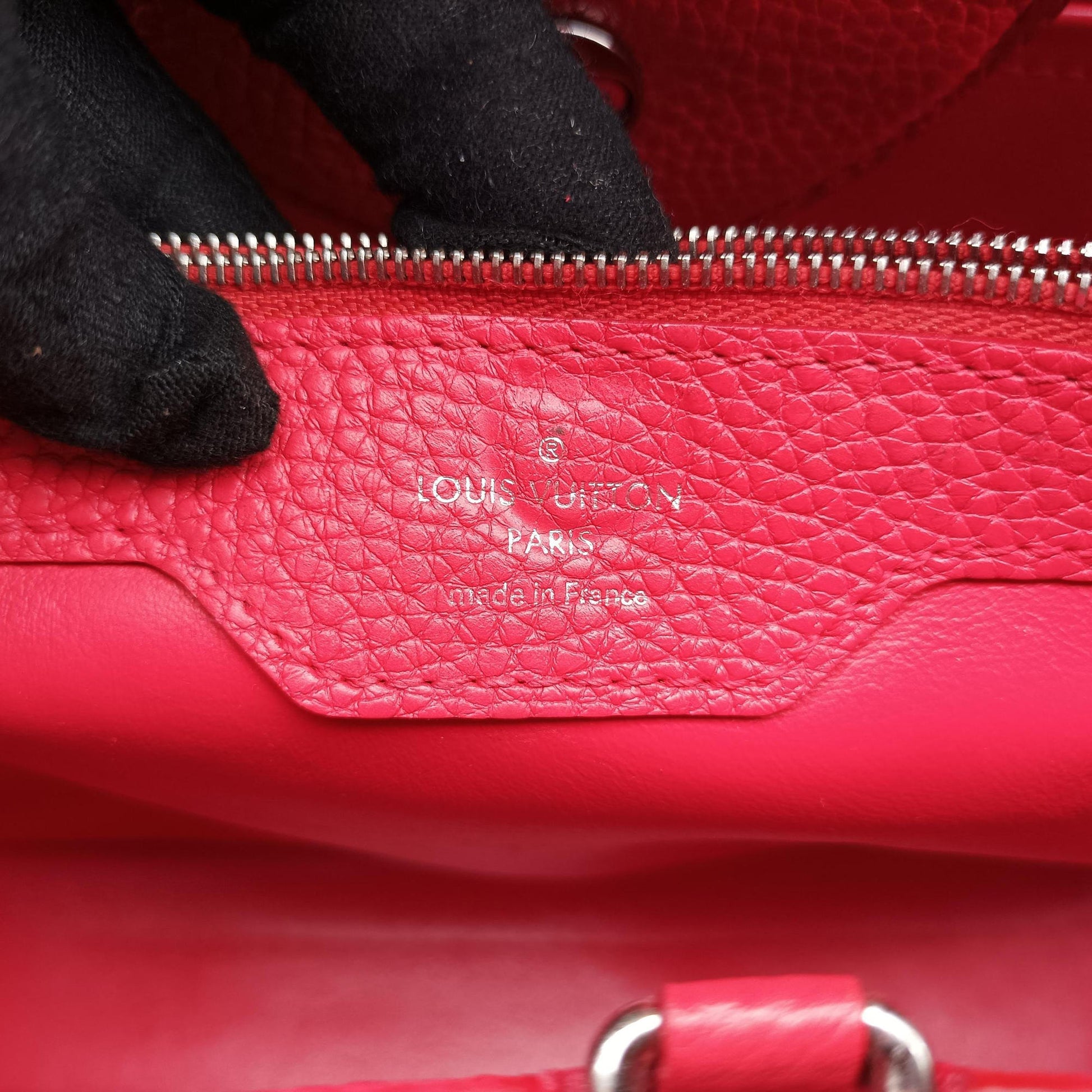 Capucines MM Ruby Taurillon Leather × Python N91899 MI0185カプシーヌ MM ルビー トリヨンレザー×パイソン N91899 MI0185