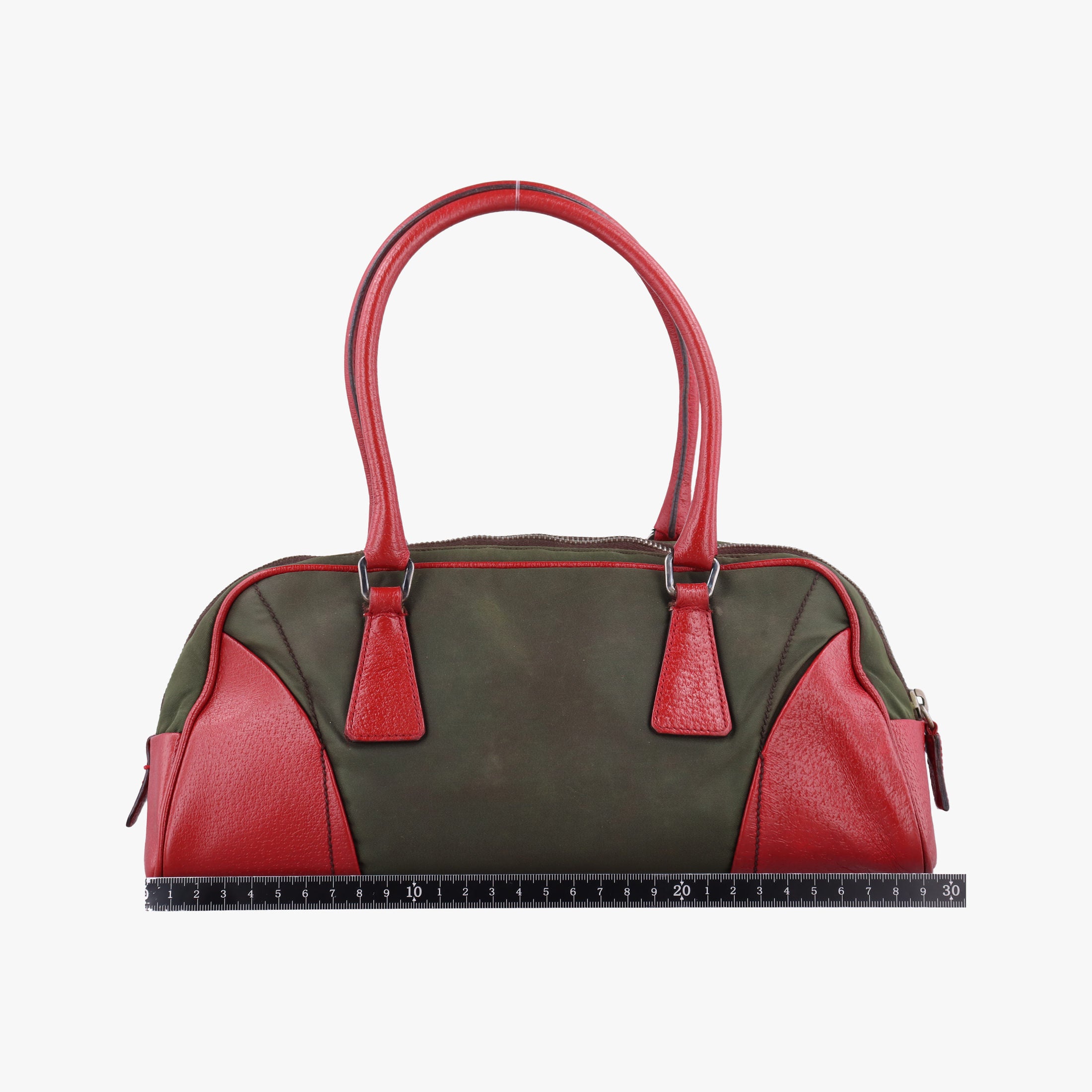 Triangle logo Red x green Nylon×Leather 22トライアングルロゴ レッド×グリーン ナイロン×レザー 22