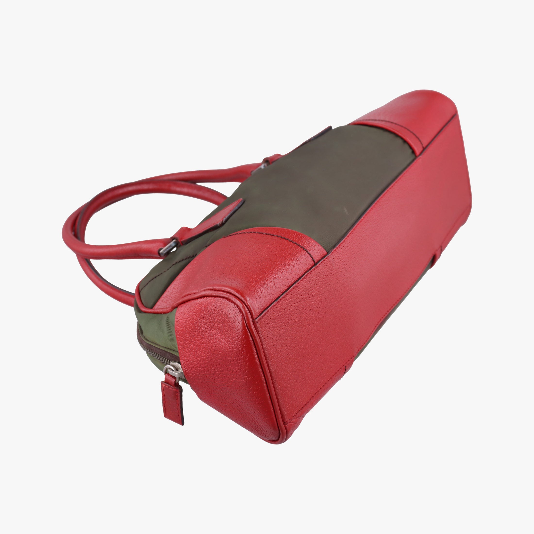 Triangle logo Red x green Nylon×Leather 22トライアングルロゴ レッド×グリーン ナイロン×レザー 22