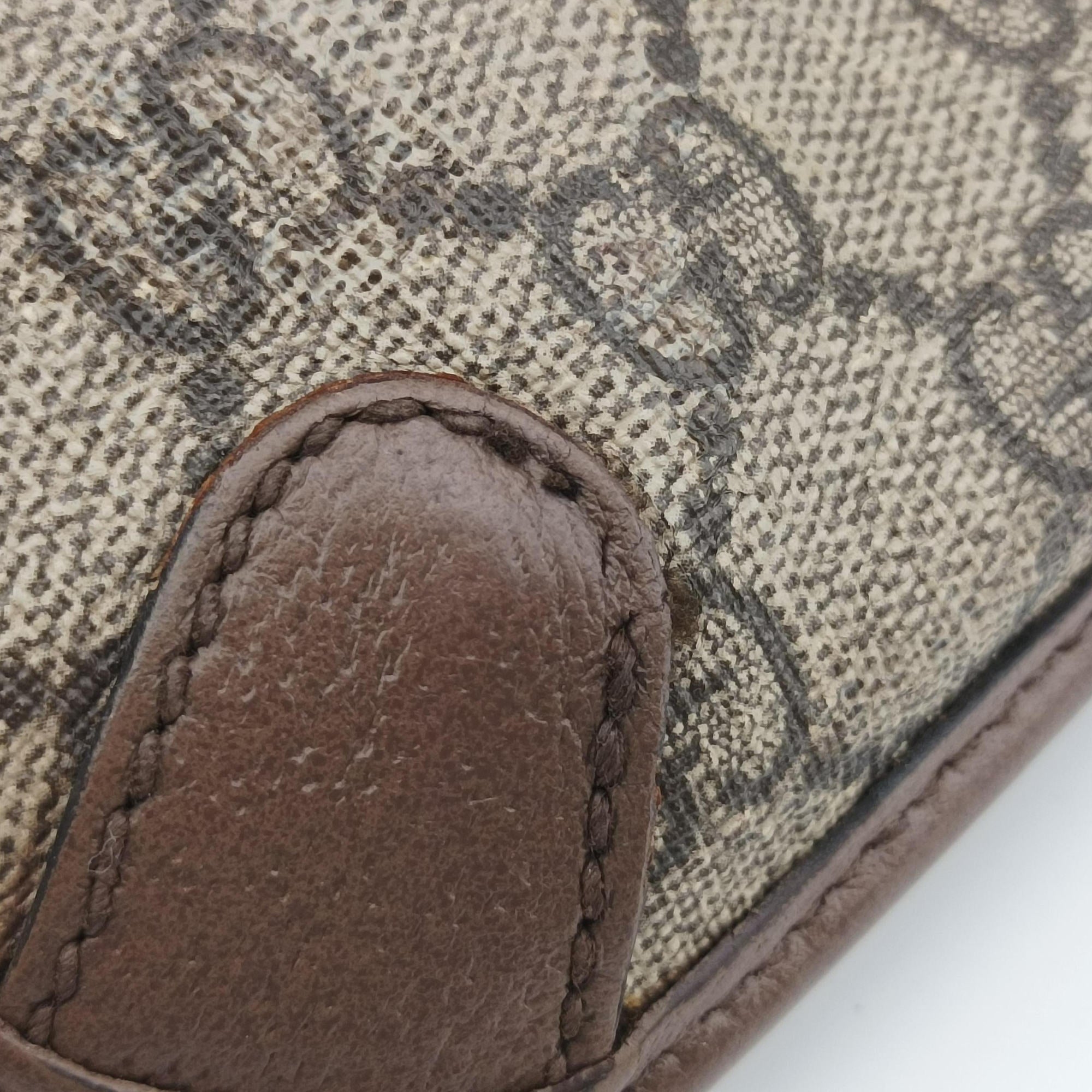NEO VINTAGE GG Supreme beige×Brown PVC coated canvas×Leather 493930 H027225080ネオ ヴィンテージ GGスプリーム ベージュ×ブラウン PVCコーティングキャンバス×レザー 493930 H027225080