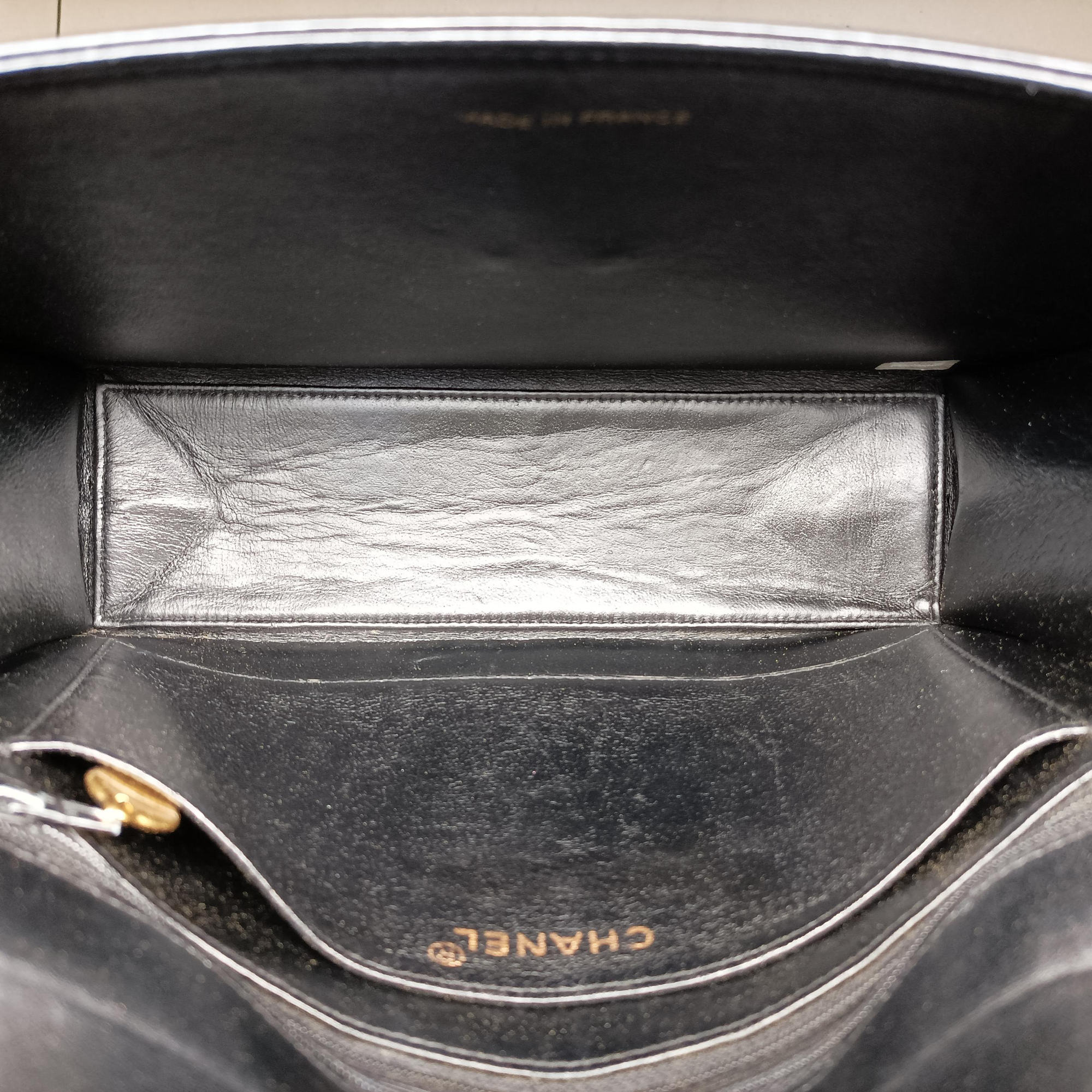 CC Snake Chain Flap Black Enamel A08699 4850347CC スネークチェーン フラップ ブラック エナメル A08699 4850347
