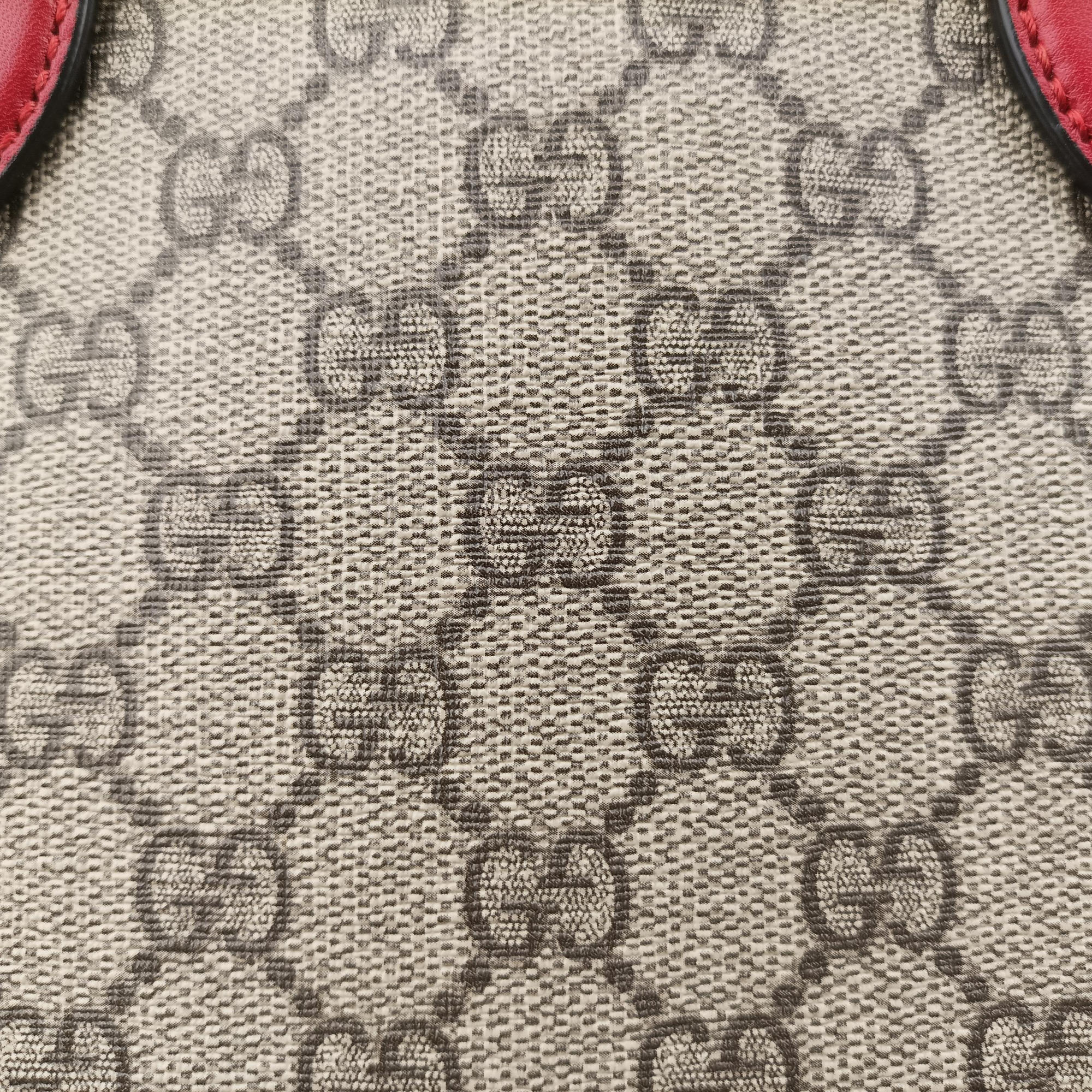 GG SUPREME Brown PVC coated canvas×Leather 409534 A018889978GGスプリーム ベージュ×ピンク×レッド PVCコーティングキャンバス×レザー 409534 A018889978