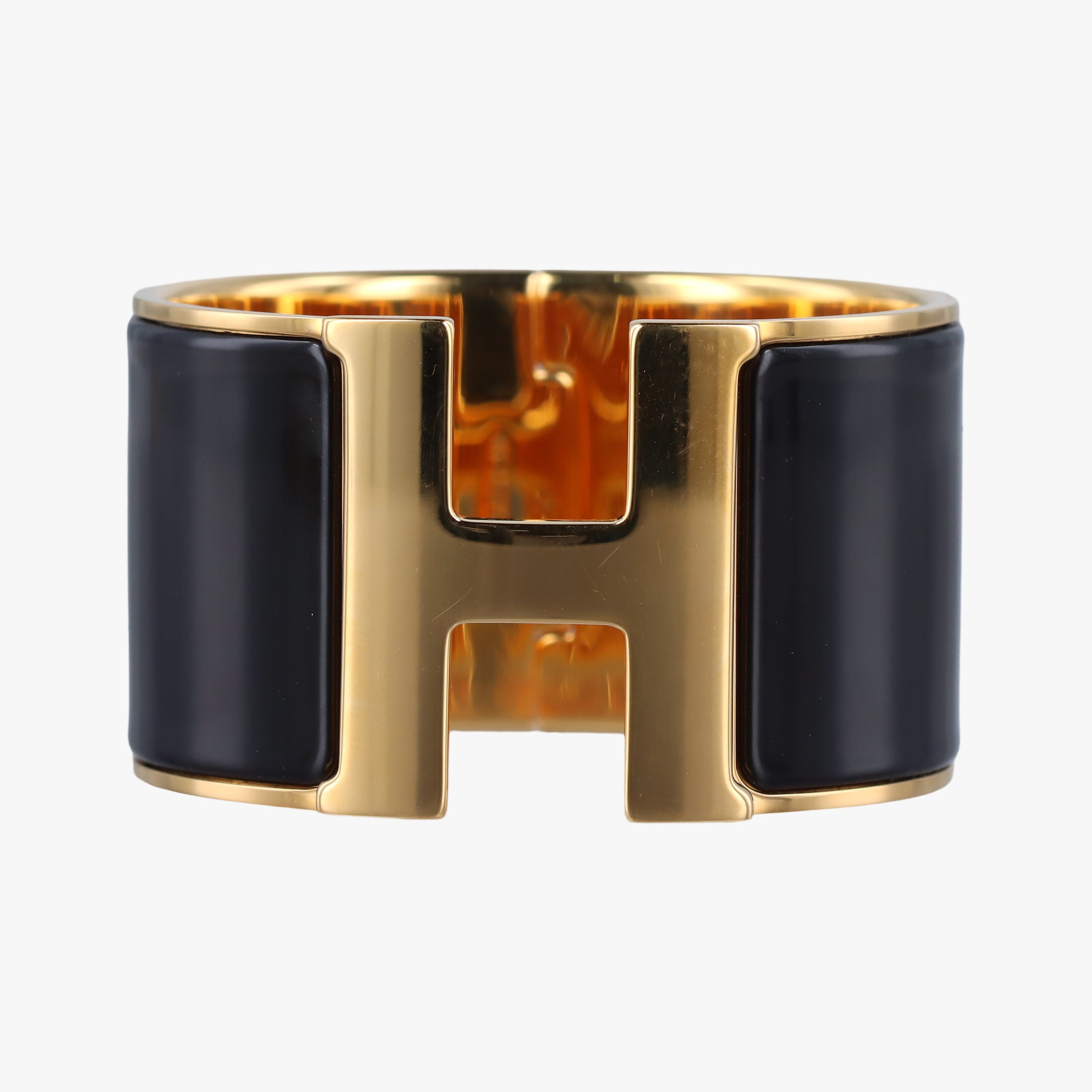 Clic Clac Bracelet Black GP Nクリッククラックブレスレット ブラック×ゴールド GP N