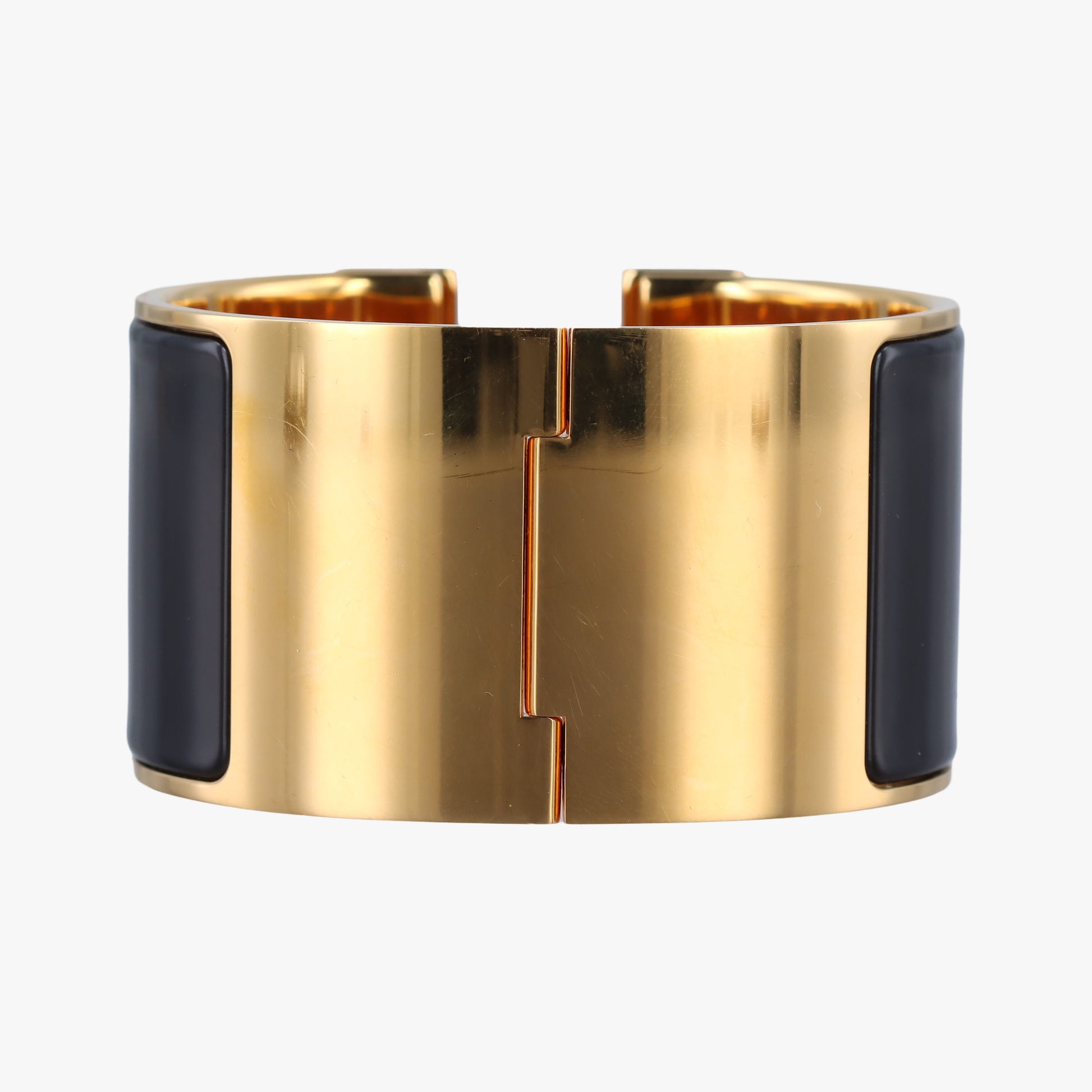 Clic Clac Bracelet Black GP Nクリッククラックブレスレット ブラック×ゴールド GP N