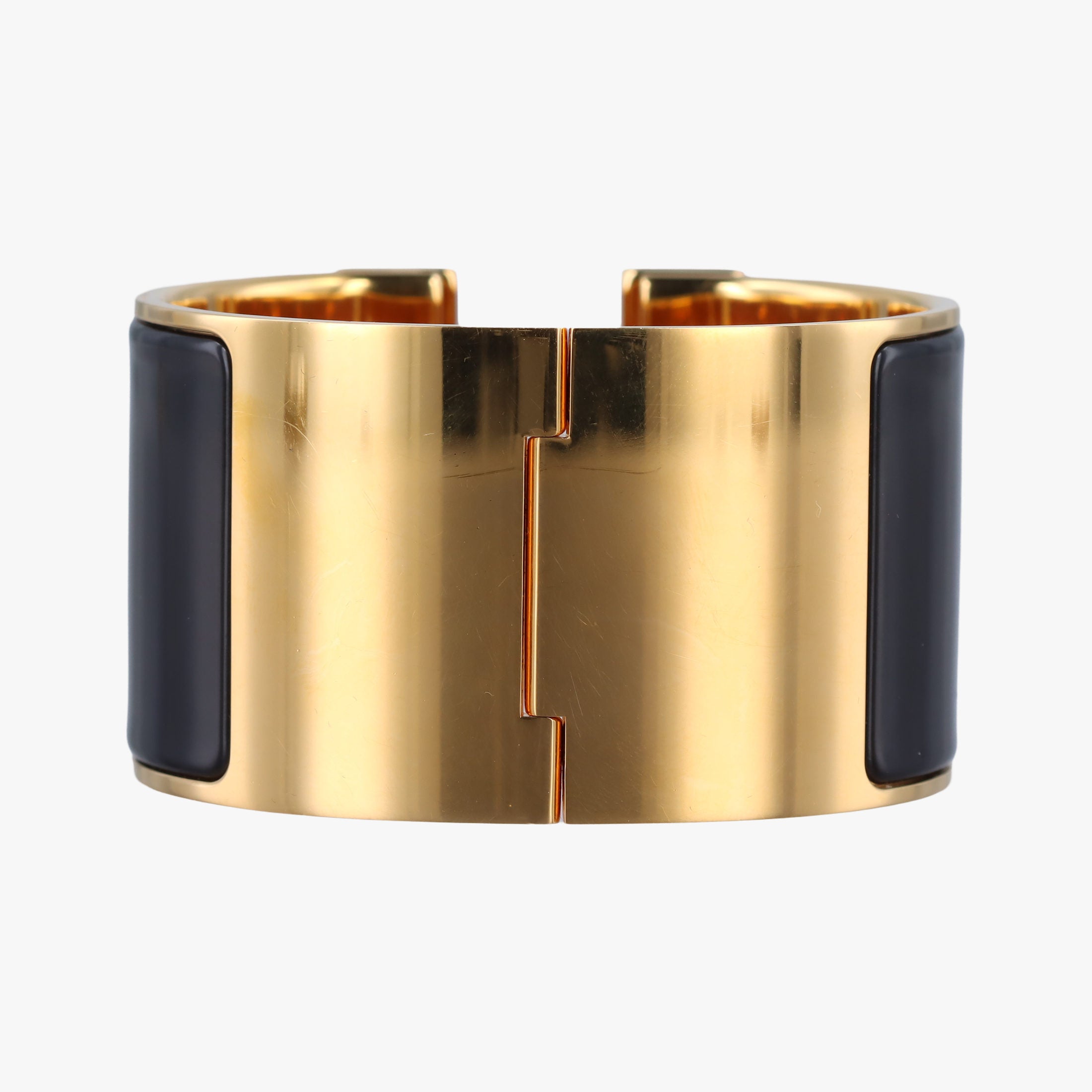 Clic Clac Bracelet Black GP Nクリッククラックブレスレット ブラック×ゴールド GP N