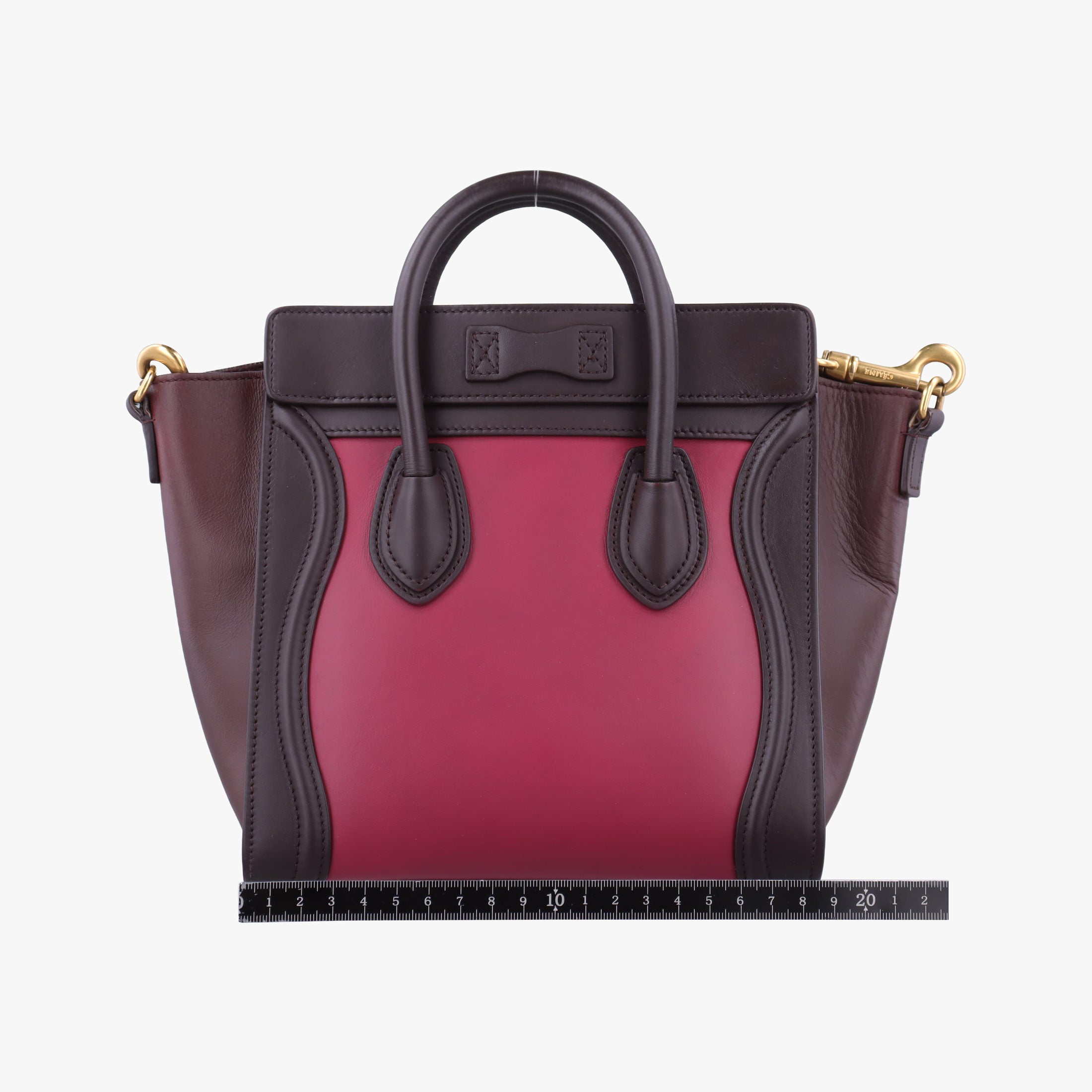luggage nano shopper Brown × Rose × Bordeaux Leather F-CU-0154ラゲージナノショッパー ブラウン × ローズ × ボルドー レザー F-CU-0154