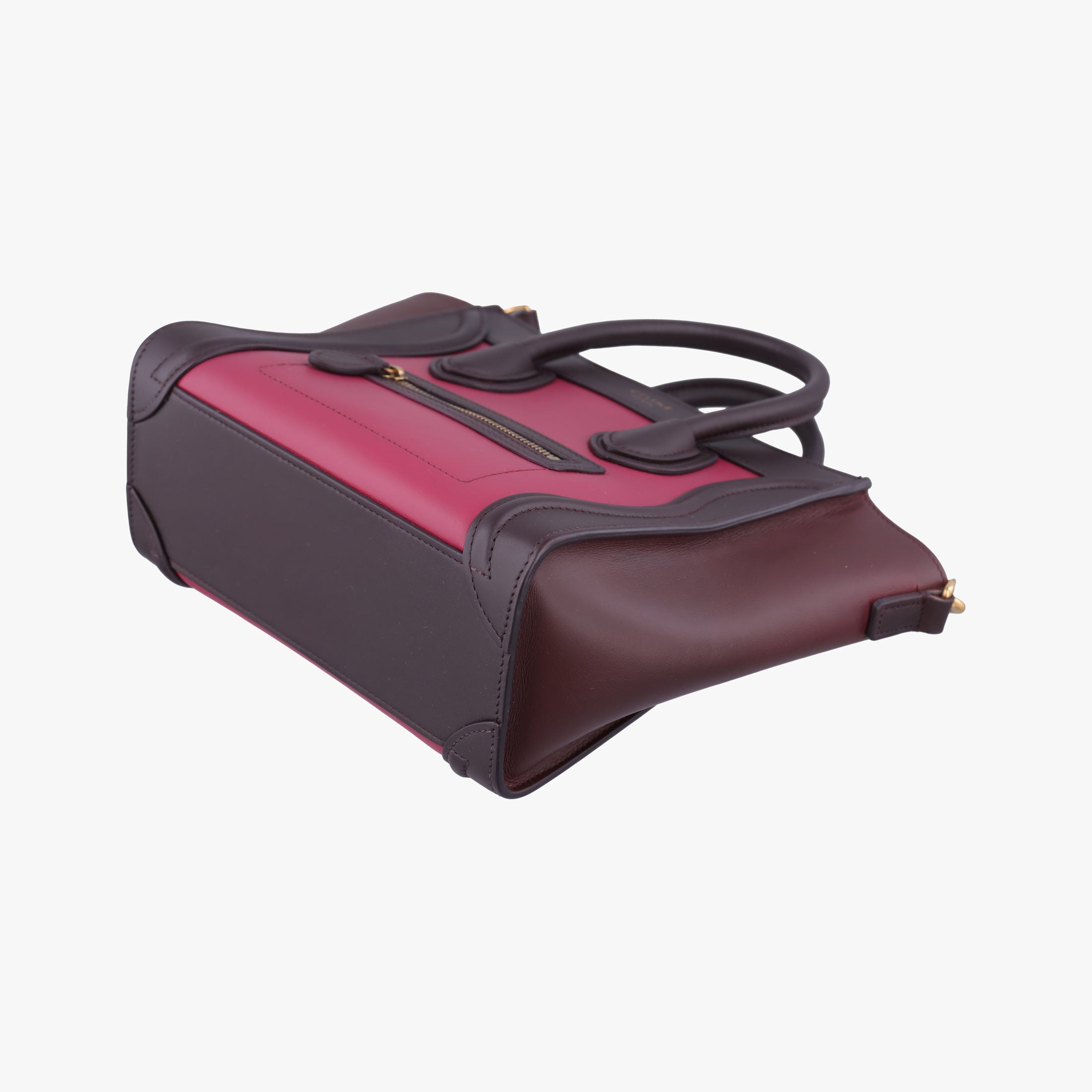 luggage nano shopper Brown × Rose × Bordeaux Leather F-CU-0154ラゲージナノショッパー ブラウン × ローズ × ボルドー レザー F-CU-0154