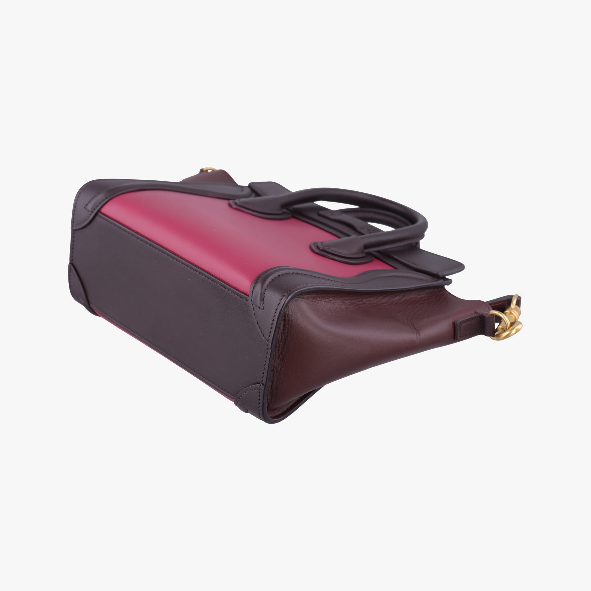 luggage nano shopper Brown × Rose × Bordeaux Leather F-CU-0154ラゲージナノショッパー ブラウン × ローズ × ボルドー レザー F-CU-0154