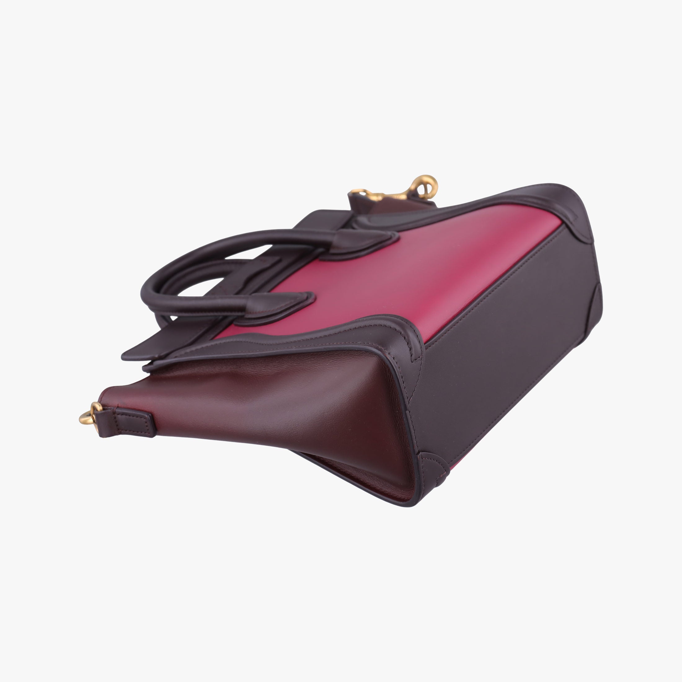luggage nano shopper Brown × Rose × Bordeaux Leather F-CU-0154ラゲージナノショッパー ブラウン × ローズ × ボルドー レザー F-CU-0154