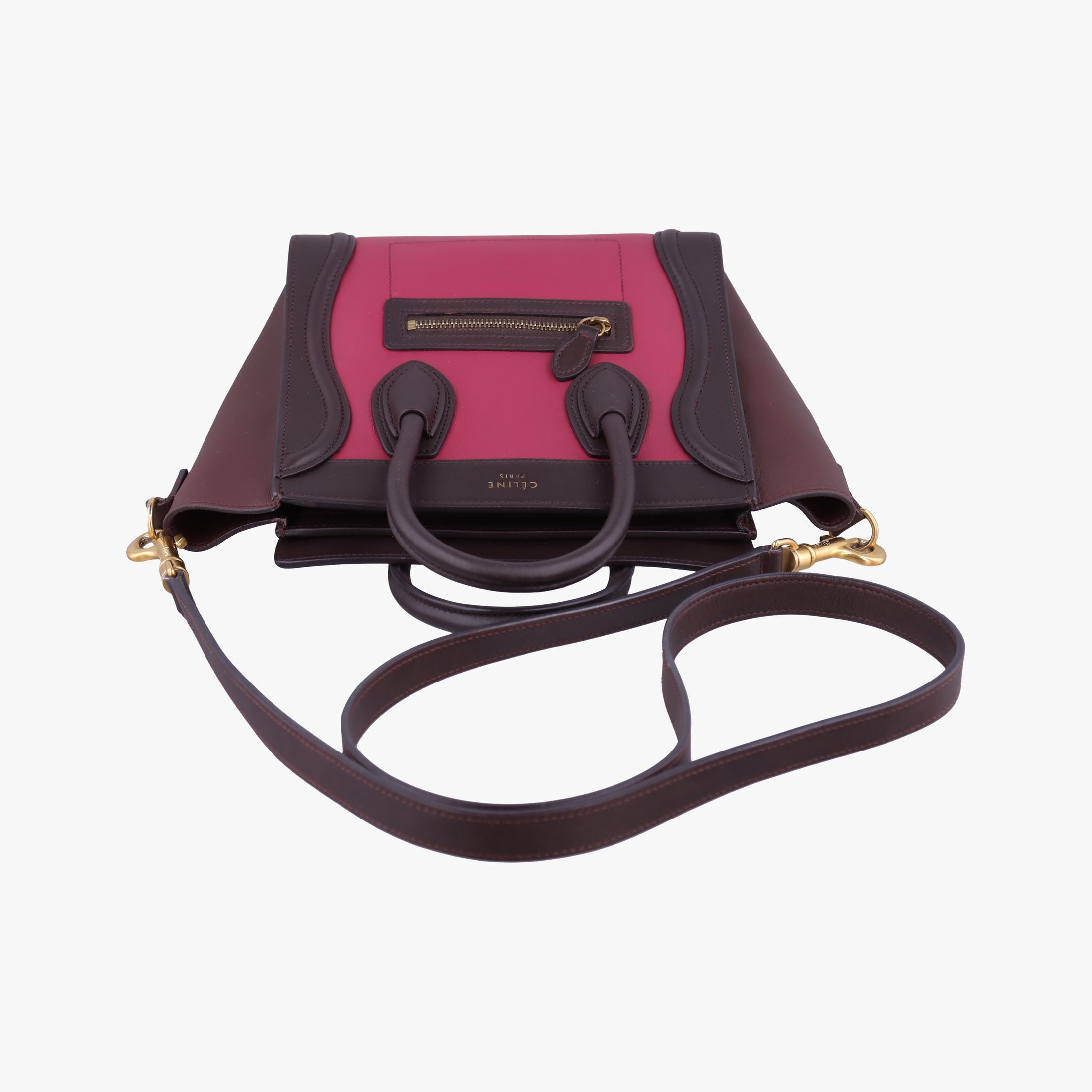 luggage nano shopper Brown × Rose × Bordeaux Leather F-CU-0154ラゲージナノショッパー ブラウン × ローズ × ボルドー レザー F-CU-0154