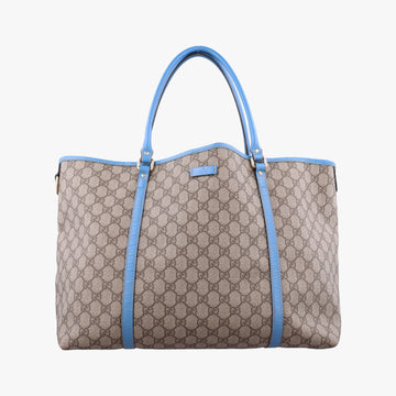 GG Plus GG Supreme beige×blue PVC coated canvas×Leather 197954 G010122080GGプラス GGスプリーム ベージュ×ブルー PVCコーティングキャンバス×レザー 197954 G010122080