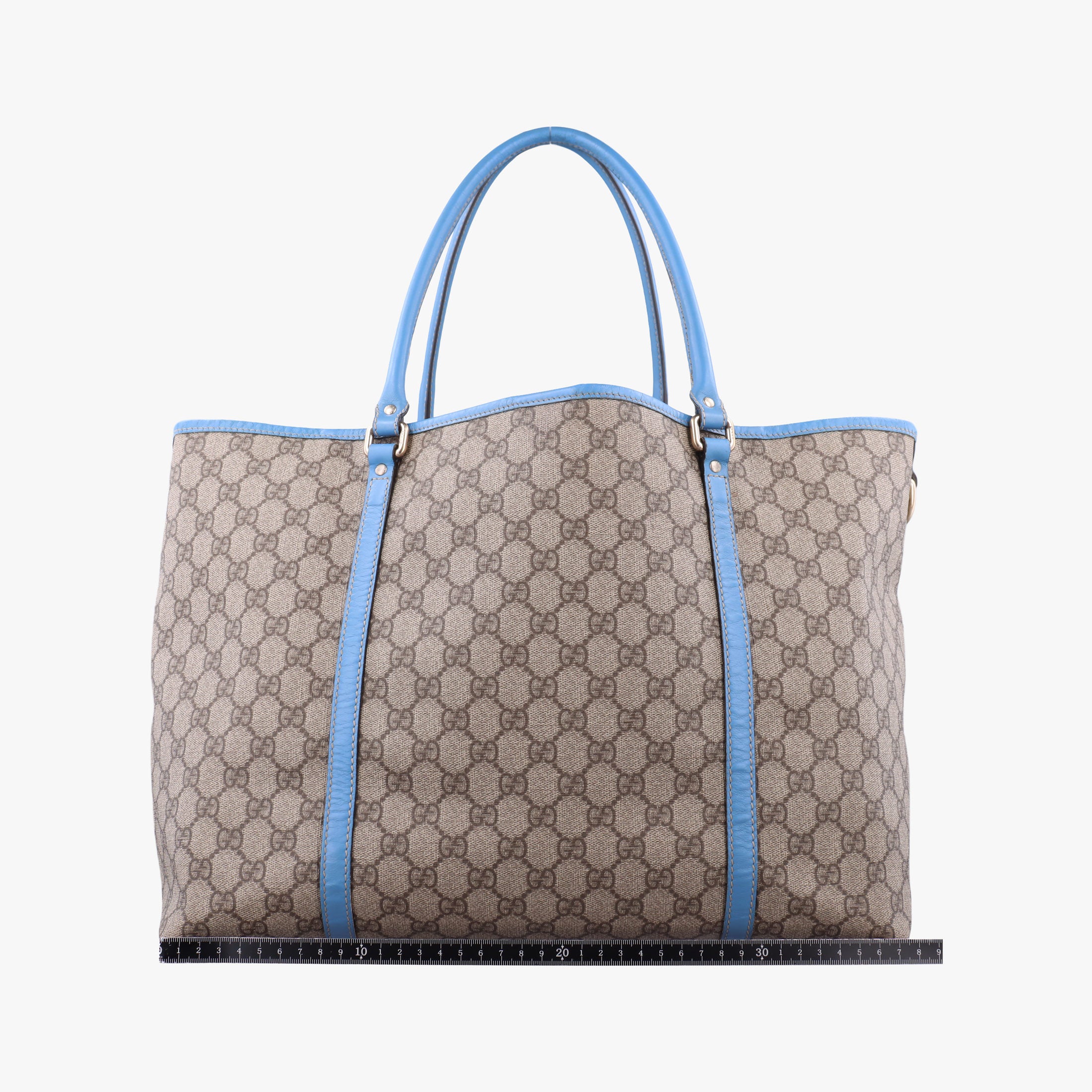 GG Plus GG Supreme beige×blue PVC coated canvas×Leather 197954 G010122080GGプラス GGスプリーム ベージュ×ブルー PVCコーティングキャンバス×レザー 197954 G010122080