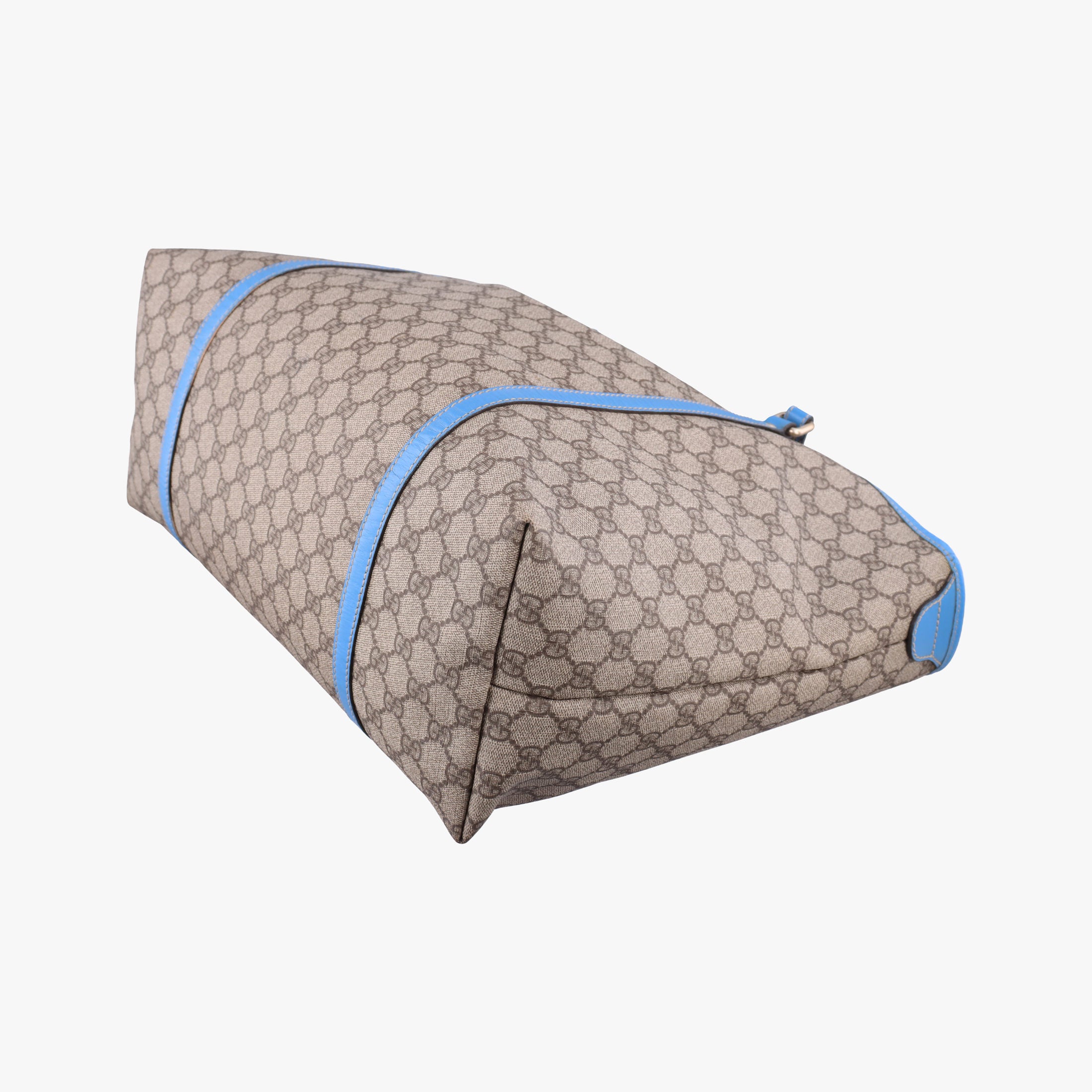 GG Plus GG Supreme beige×blue PVC coated canvas×Leather 197954 G010122080GGプラス GGスプリーム ベージュ×ブルー PVCコーティングキャンバス×レザー 197954 G010122080