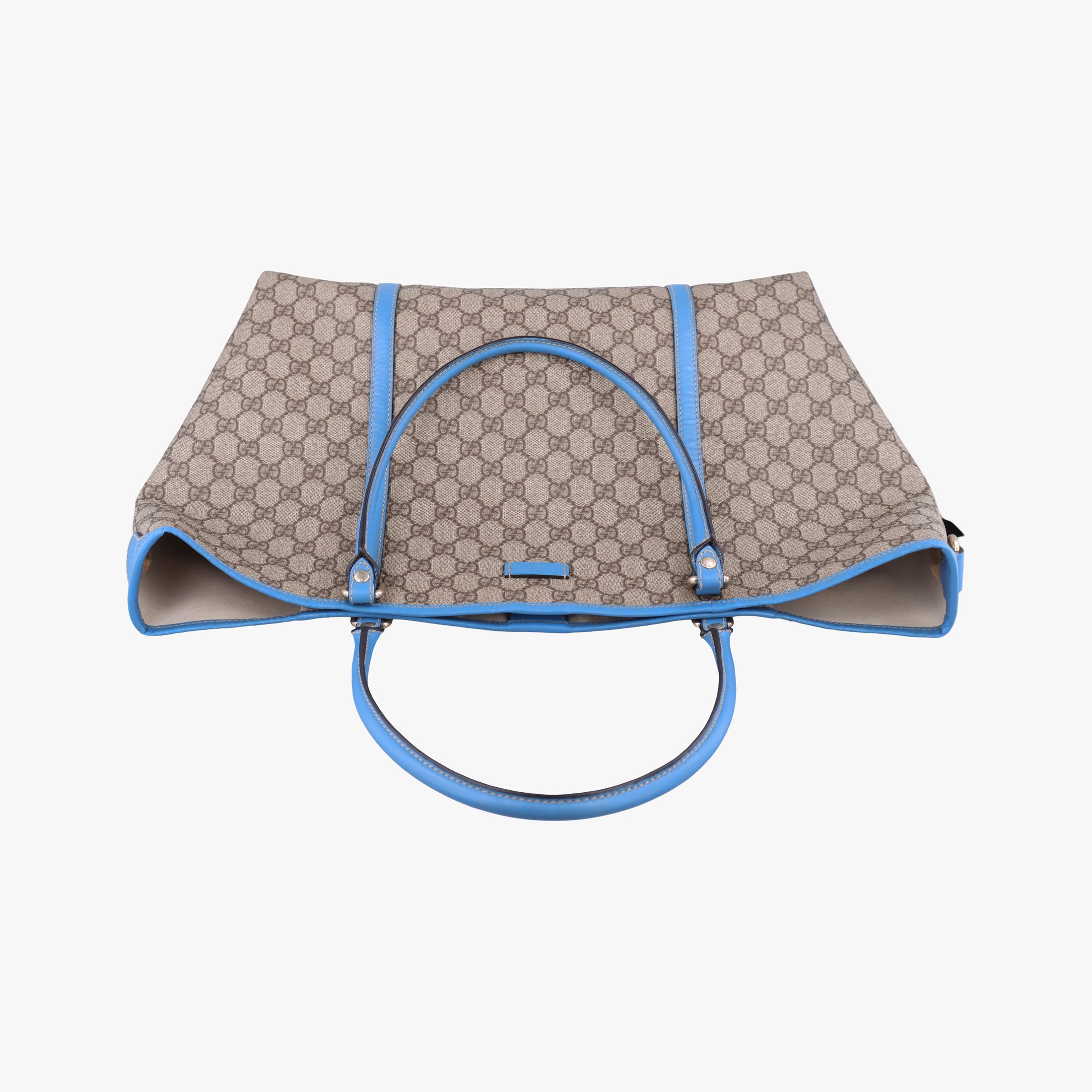 GG Plus GG Supreme beige×blue PVC coated canvas×Leather 197954 G010122080GGプラス GGスプリーム ベージュ×ブルー PVCコーティングキャンバス×レザー 197954 G010122080