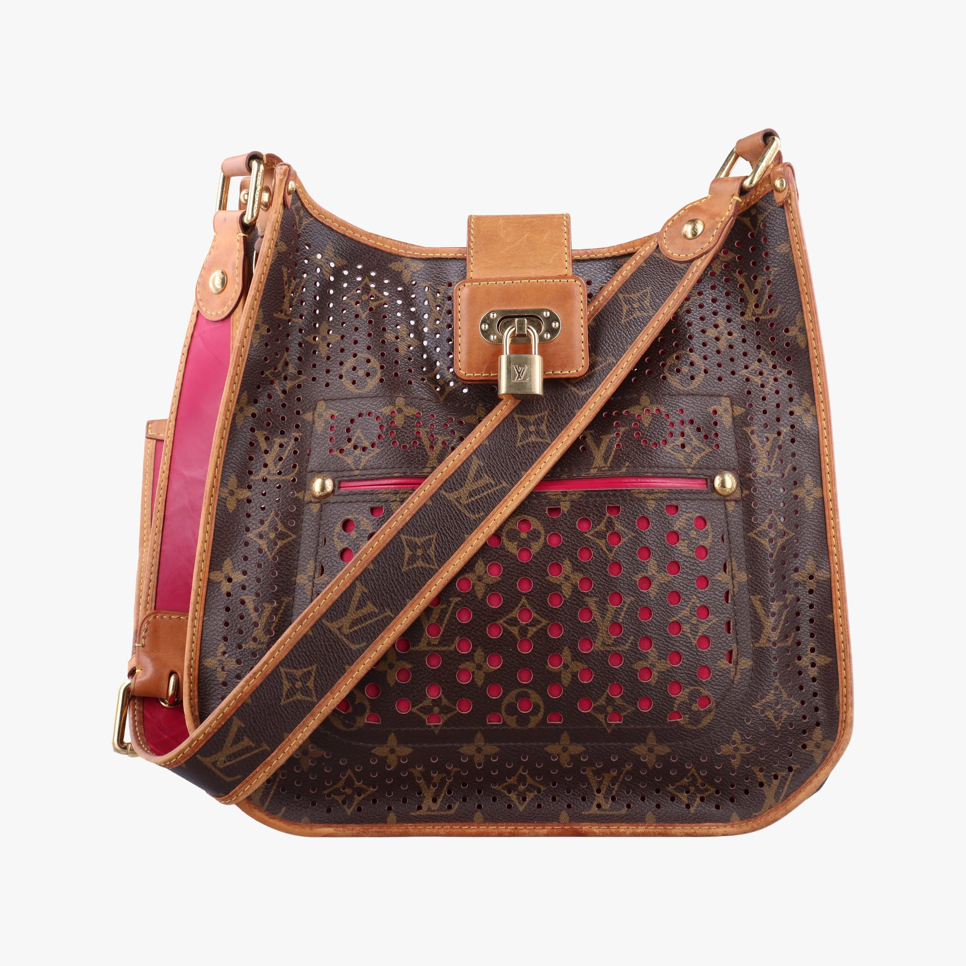 Musette brown×FUCHSIA Monogram Perforated M95172 TH0059ミュゼット モノグラム/ブラウン×フューシャ モノグラム ペルフォ M95172 TH0059