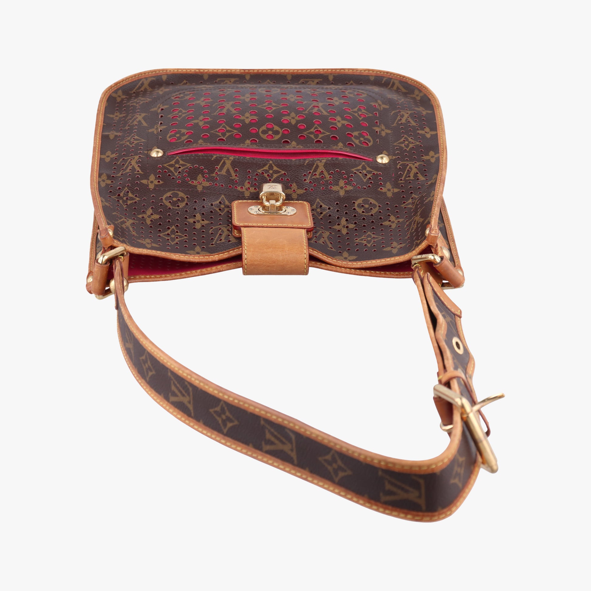 Musette brown×FUCHSIA Monogram Perforated M95172 TH0059ミュゼット モノグラム/ブラウン×フューシャ モノグラム ペルフォ M95172 TH0059