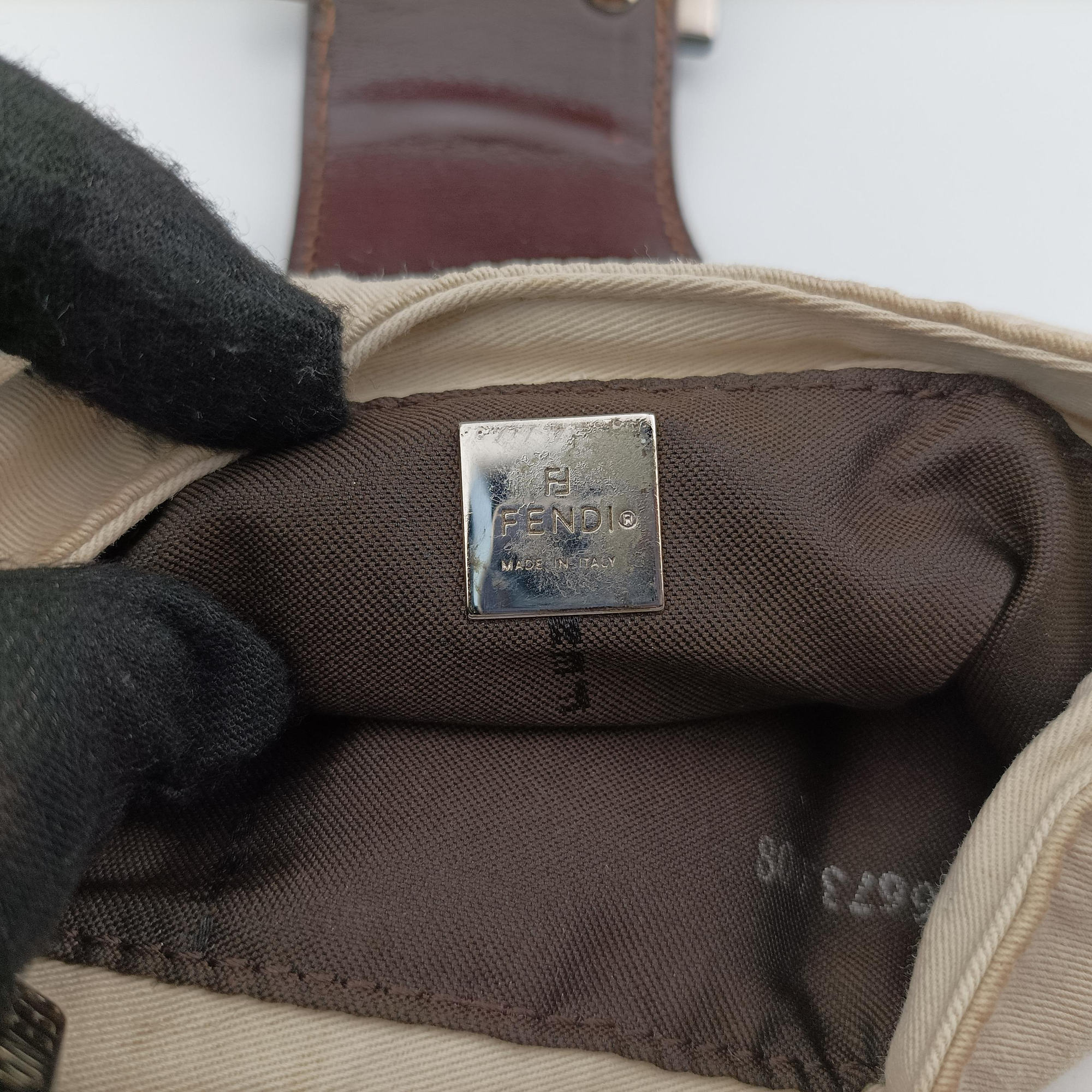 Mini croissants Beige×Brown  canvas× leather 26673 2305 26673 008ミニクロワッサン ベージュ×ブラウン キャンバス× レザー 26673 2305 26673 008